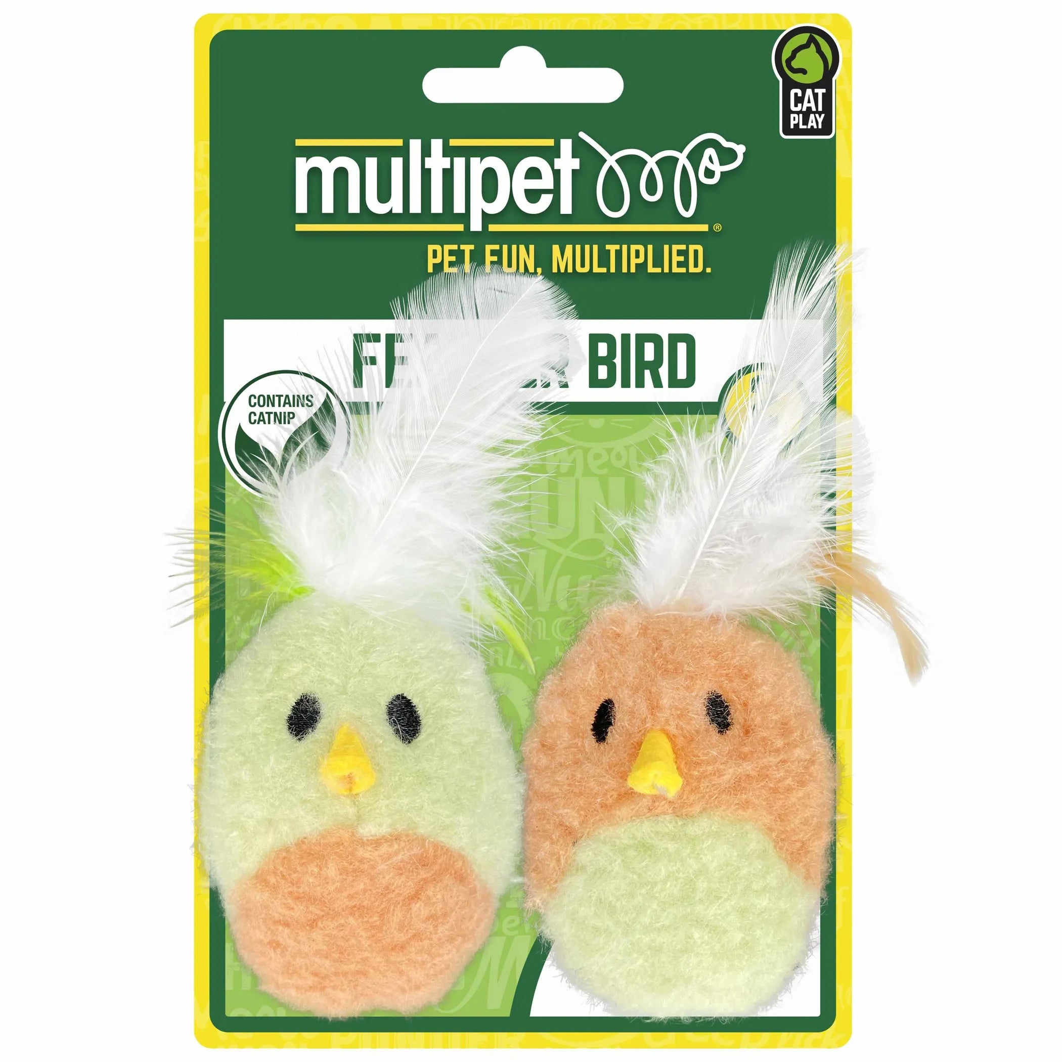 Multipet Feather Bird Cat Toys with Catnip