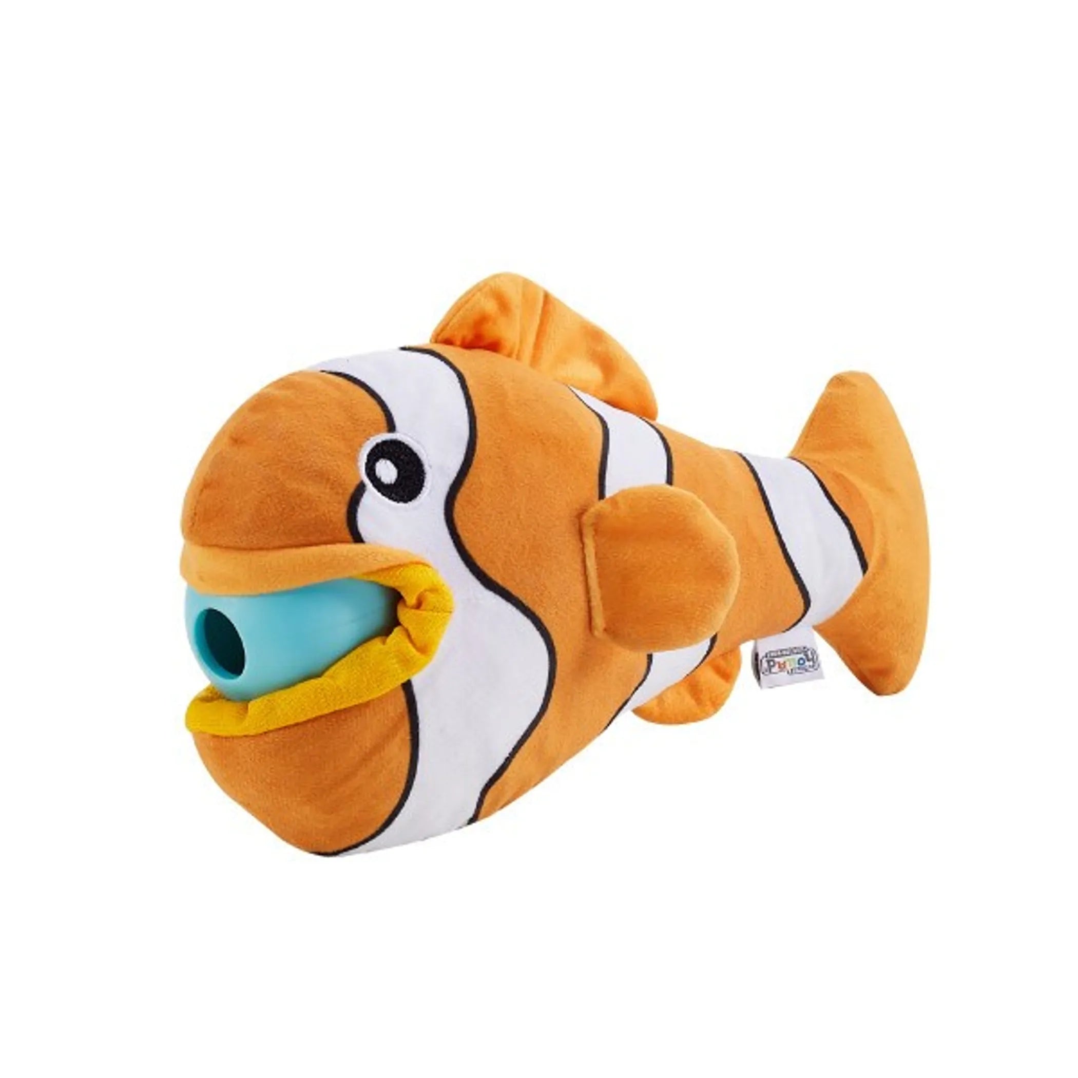 Big Mouthz Clown Fish Interactive Plush Dog Puzzle Toy Orange