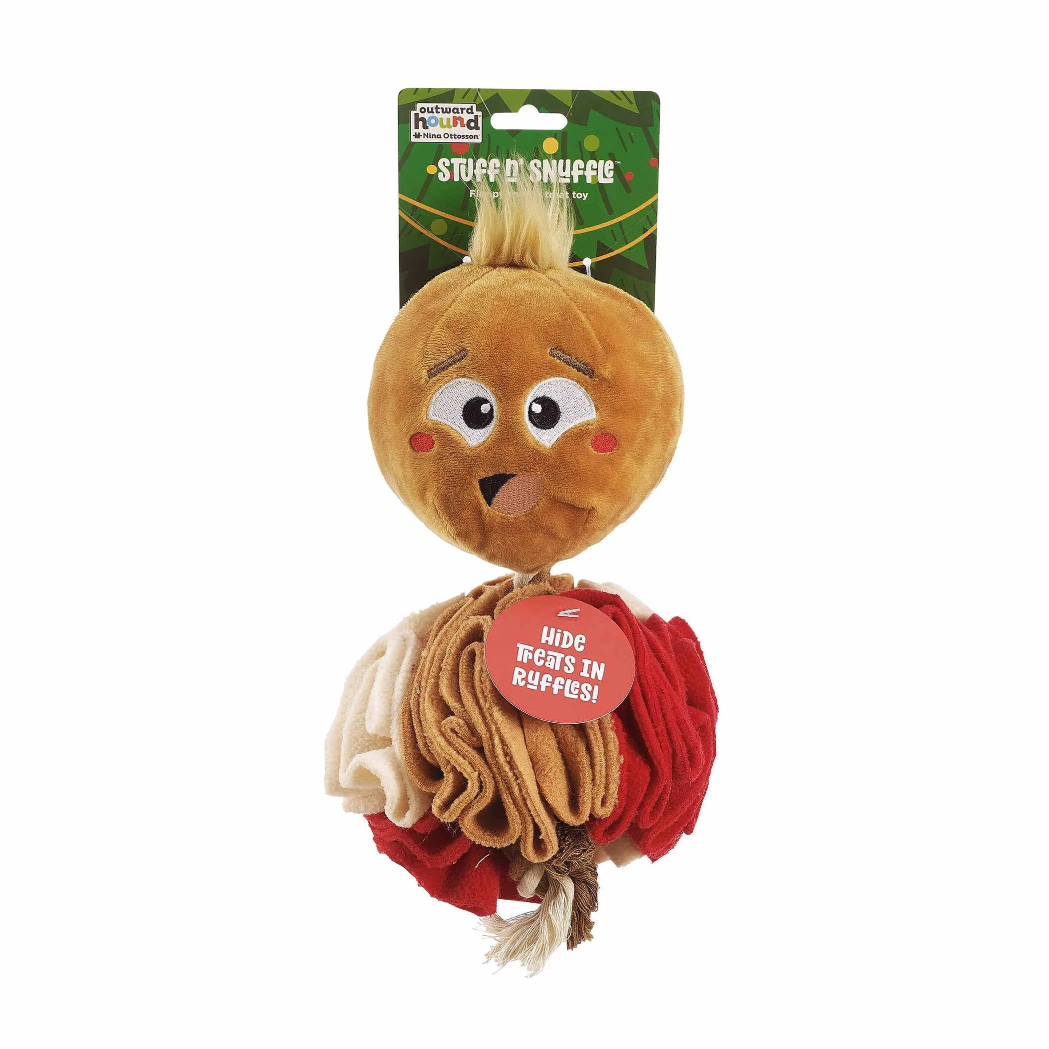 Stuff N' Snuffle Gingerbread Man Interactive Dog Toy Brown