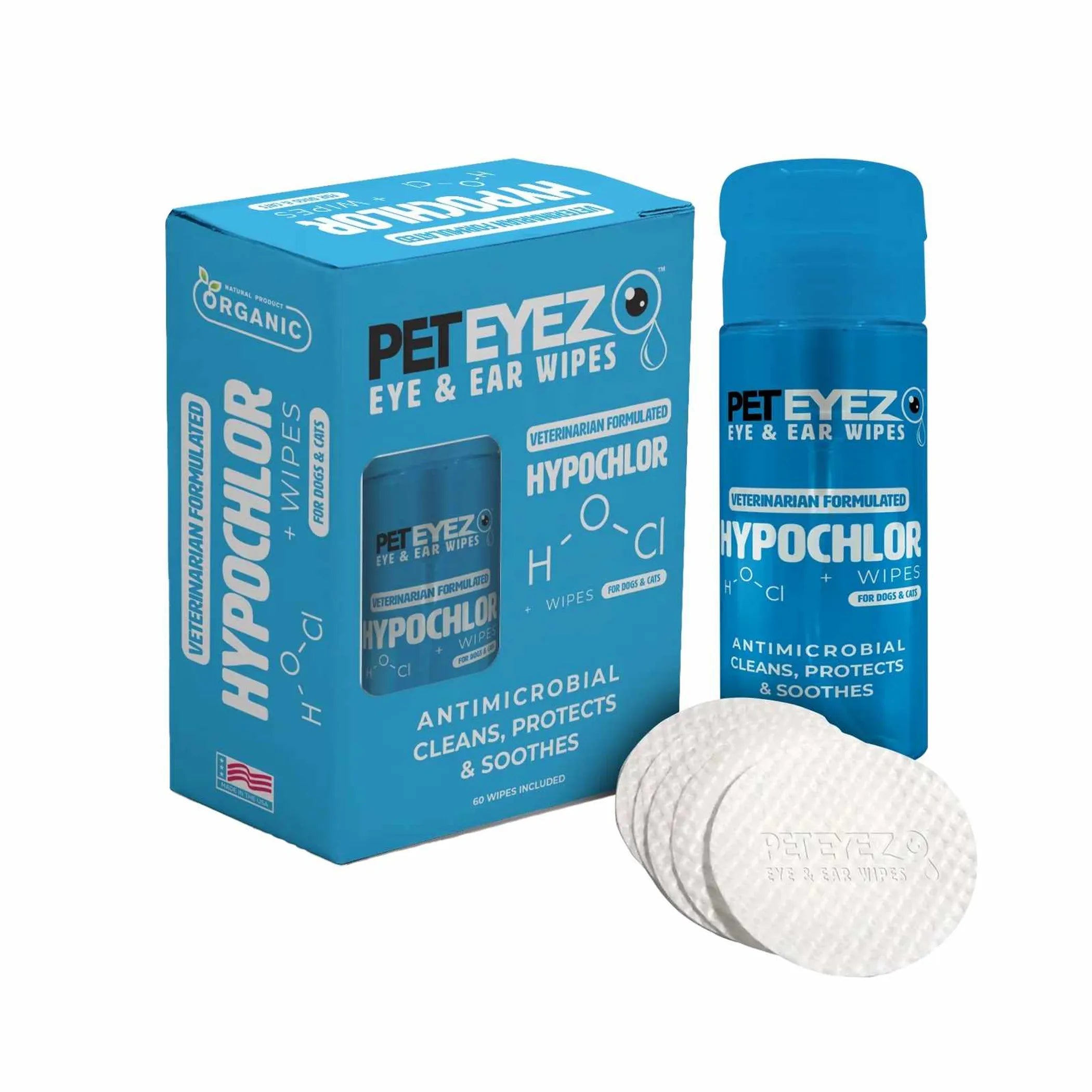 Pet Eyez Eye and Ear Wipes with Hypochlor 60ct.
