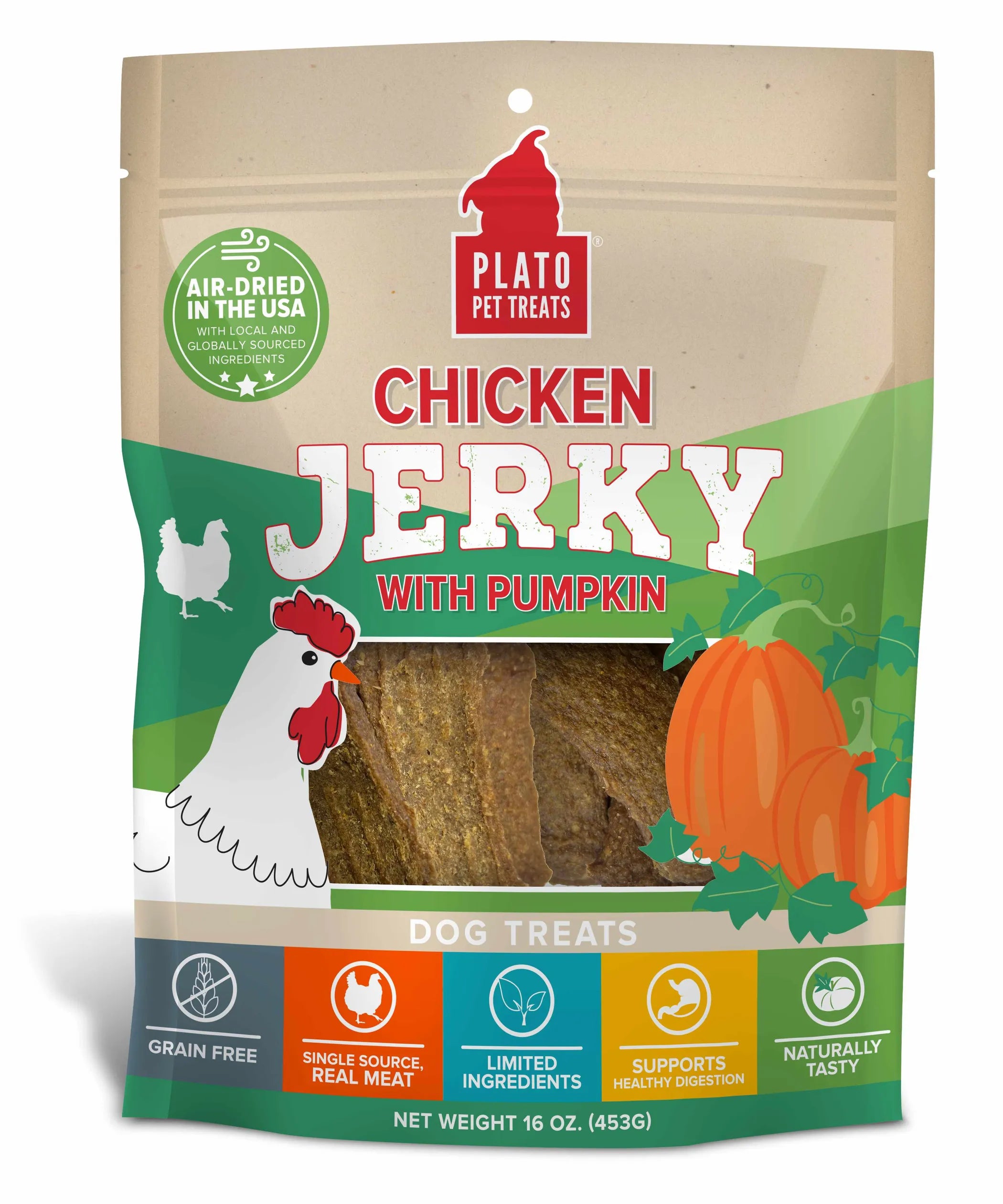 Plato Chicken Jerky with Pumpkin