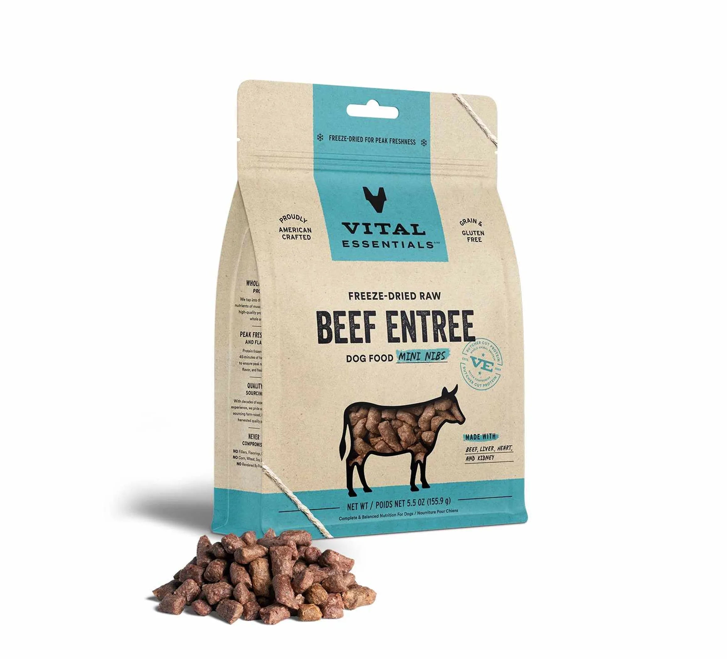 Vital Essentials® Freeze-Dried Raw Beef Entree Dog Food Mini Nibs