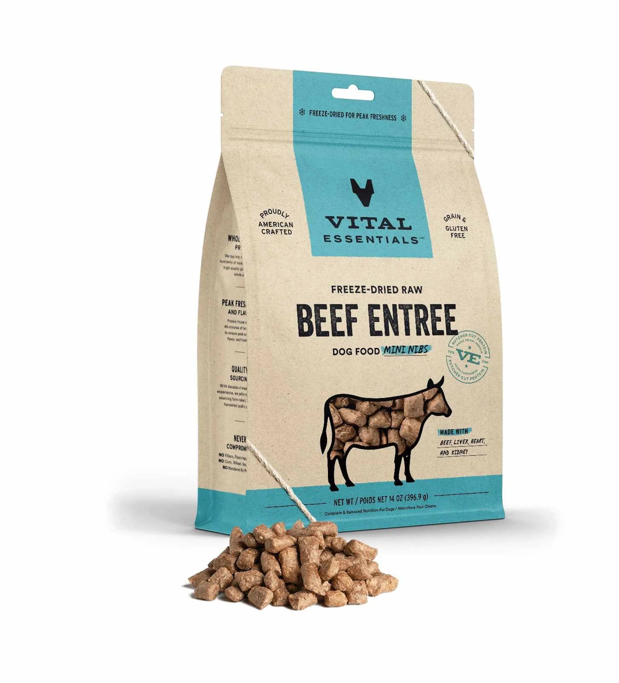 Vital Essentials® Freeze-Dried Raw Beef Entree Dog Food Mini Nibs
