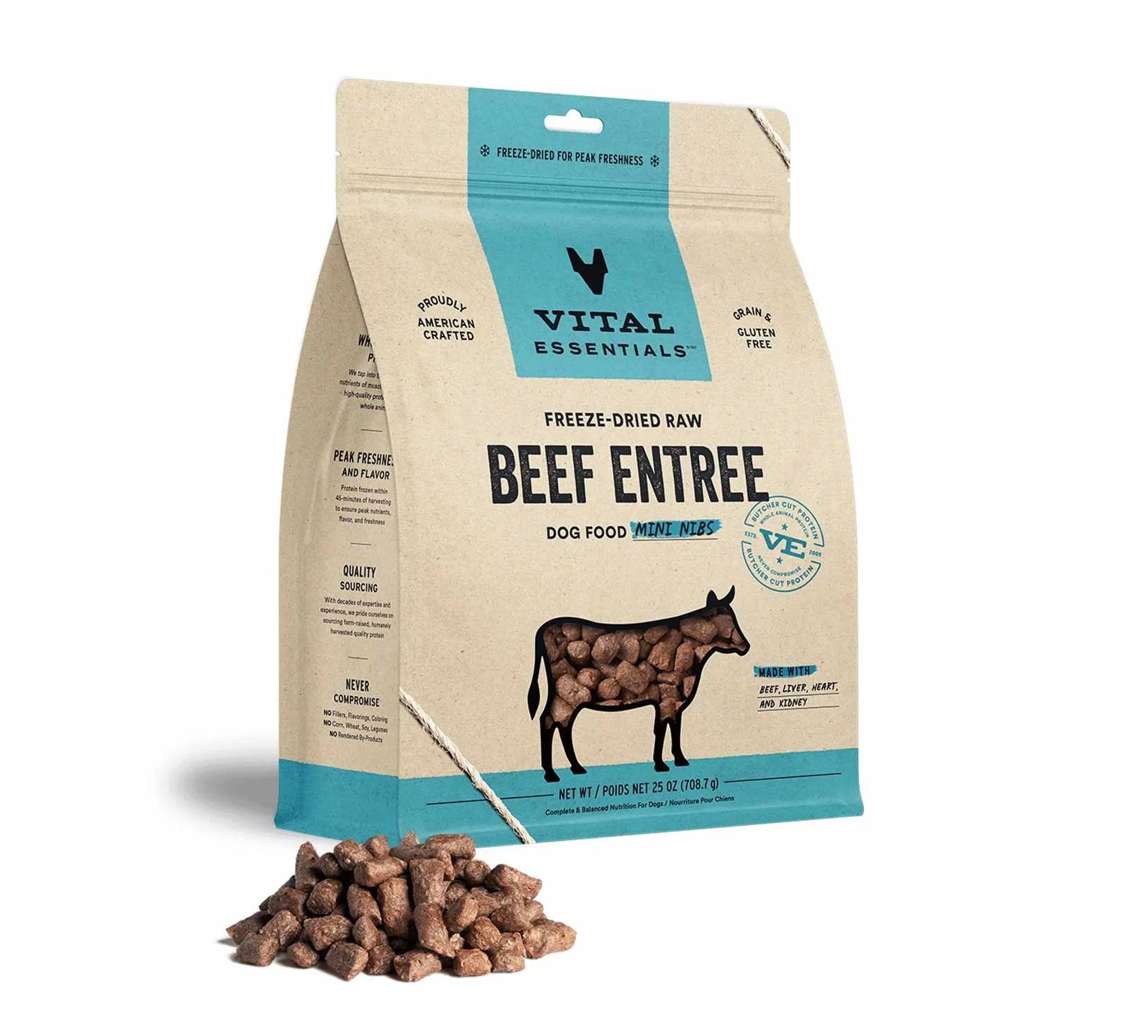 Vital Essentials® Freeze-Dried Raw Beef Entree Dog Food Mini Nibs