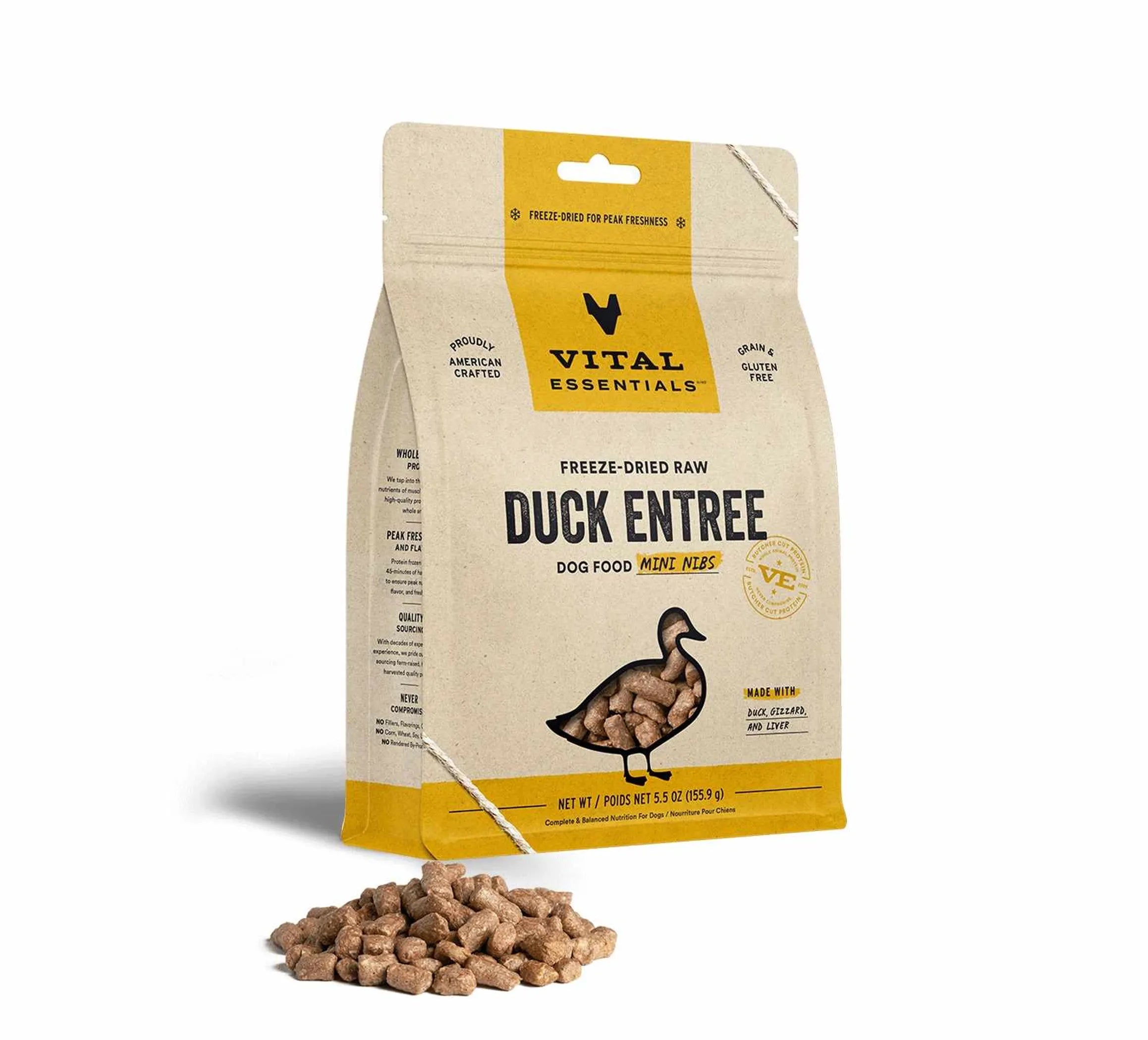 Vital Essentials® Freeze-Dried Raw Duck Entree Dog Food Mini Nibs