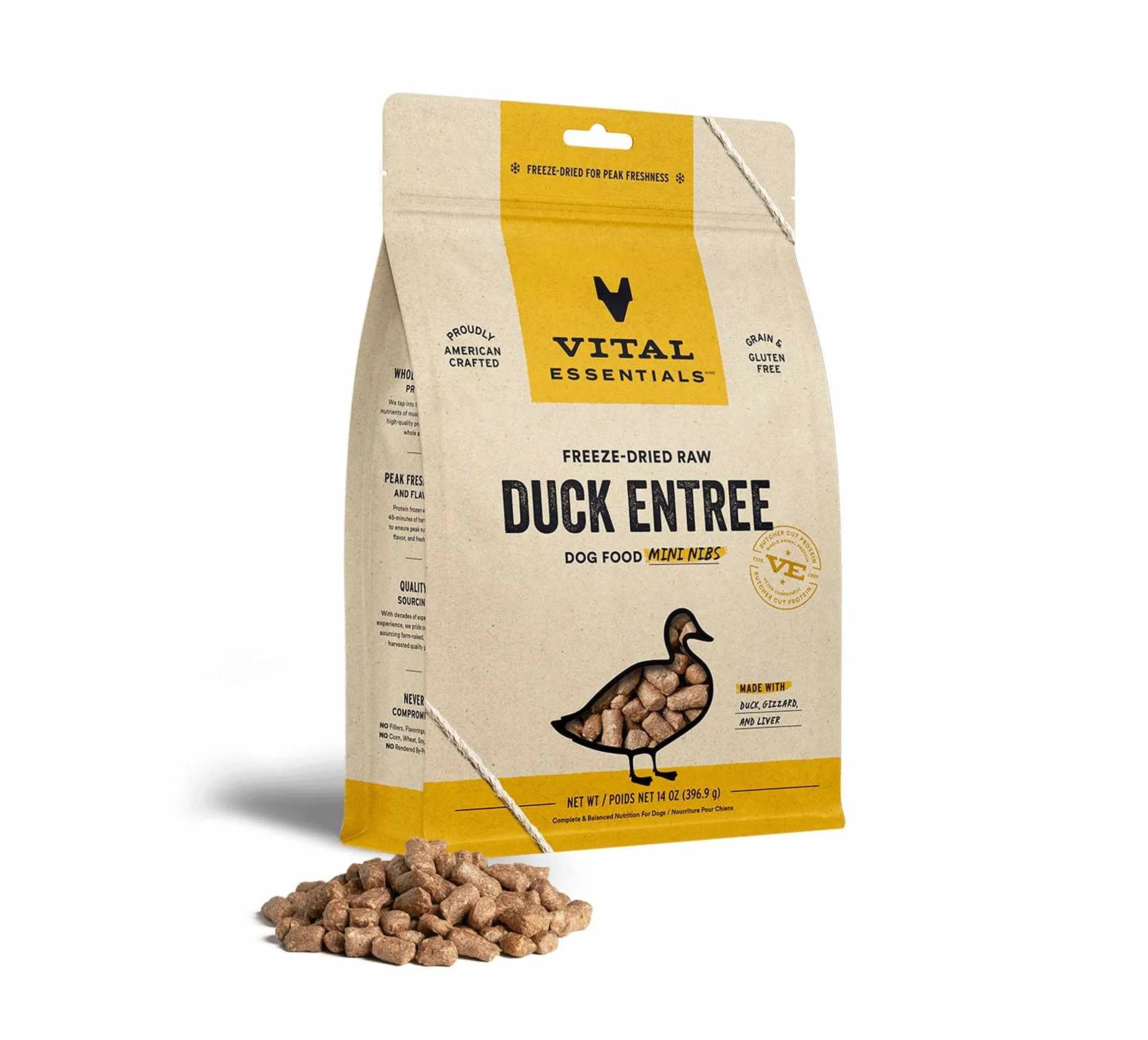 Vital Essentials® Freeze-Dried Raw Duck Entree Dog Food Mini Nibs