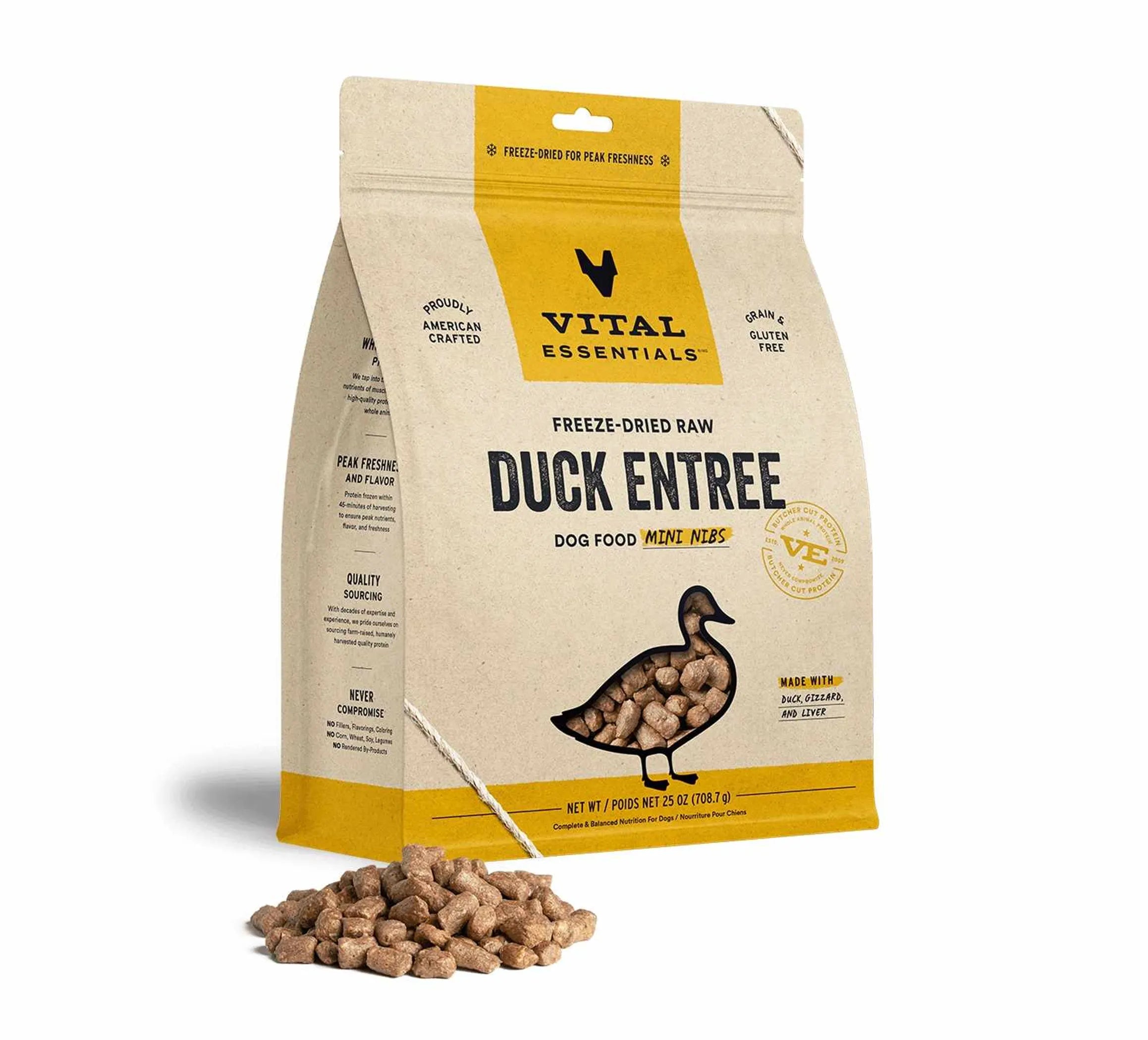 Vital Essentials® Freeze-Dried Raw Duck Entree Dog Food Mini Nibs