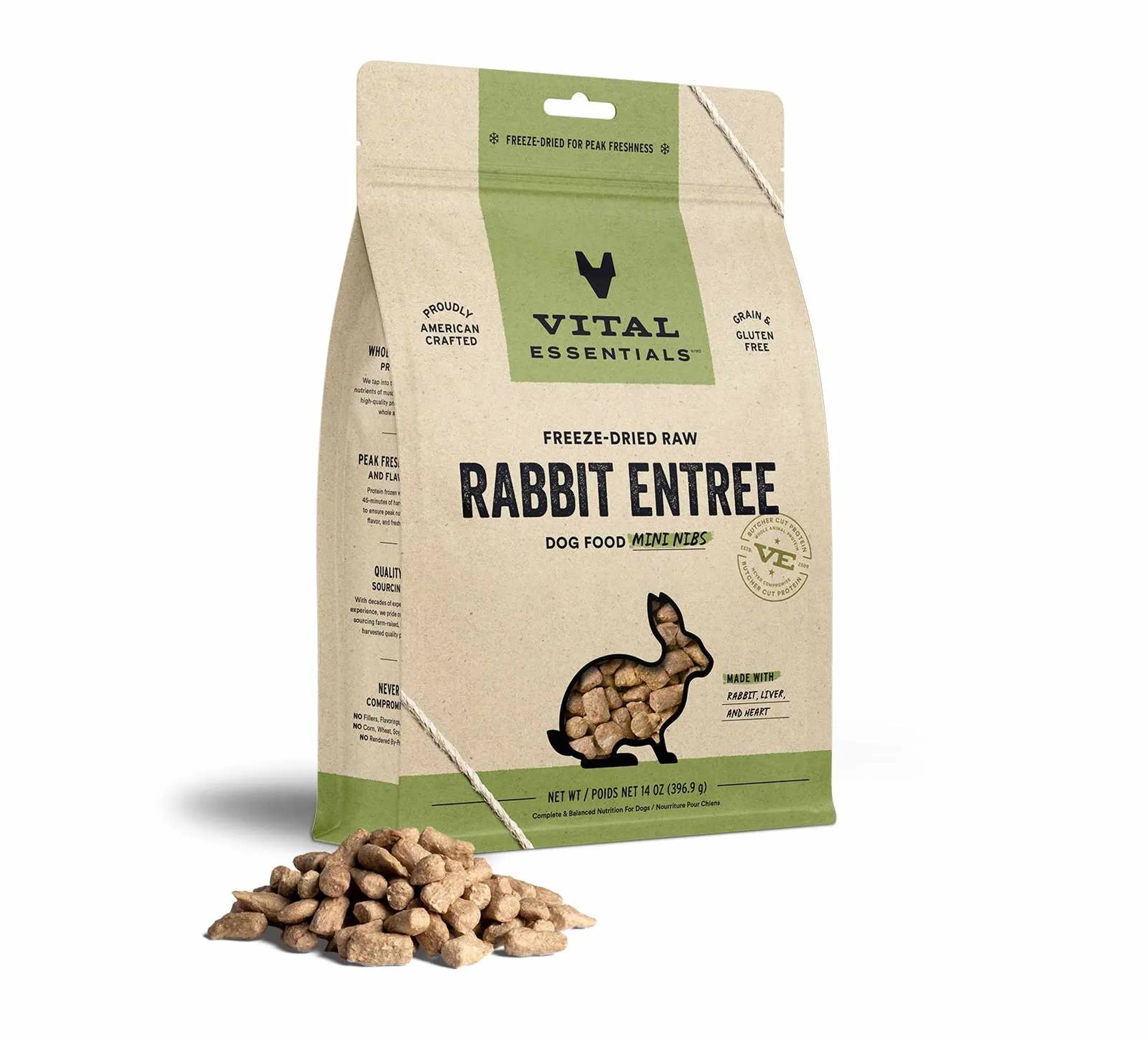Vital Essentials® Freeze-Dried Raw Rabbit Entree Dog Food Mini Nibs