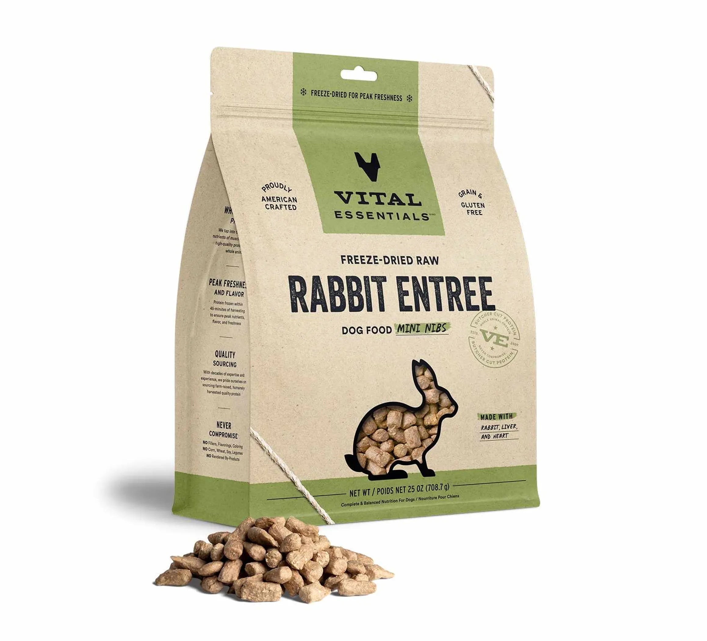 Vital Essentials® Freeze-Dried Raw Rabbit Entree Dog Food Mini Nibs
