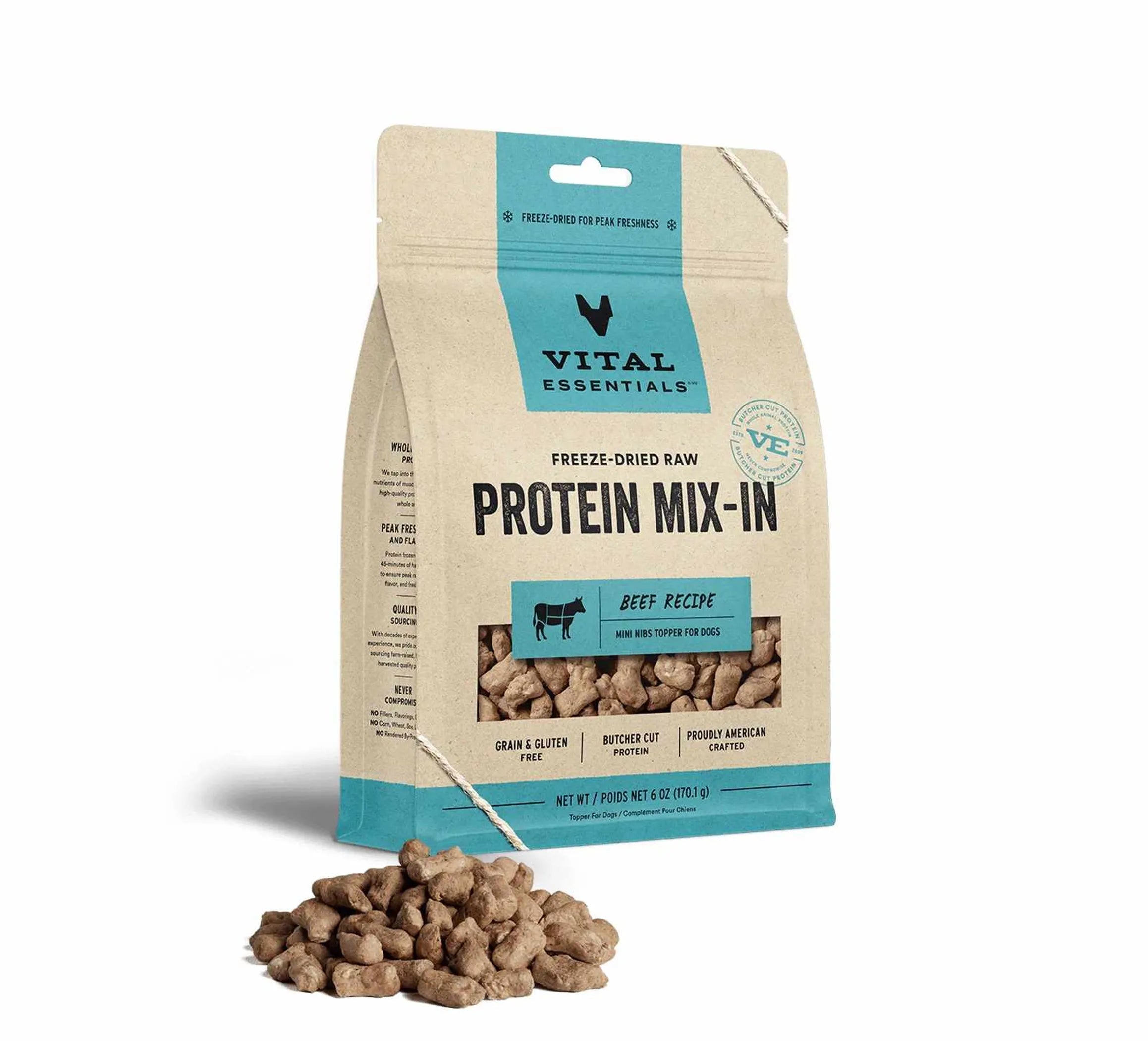 Vital Essentials® Freeze-Dried Raw Beef Protein Mix-In Meal Topper for Dogs