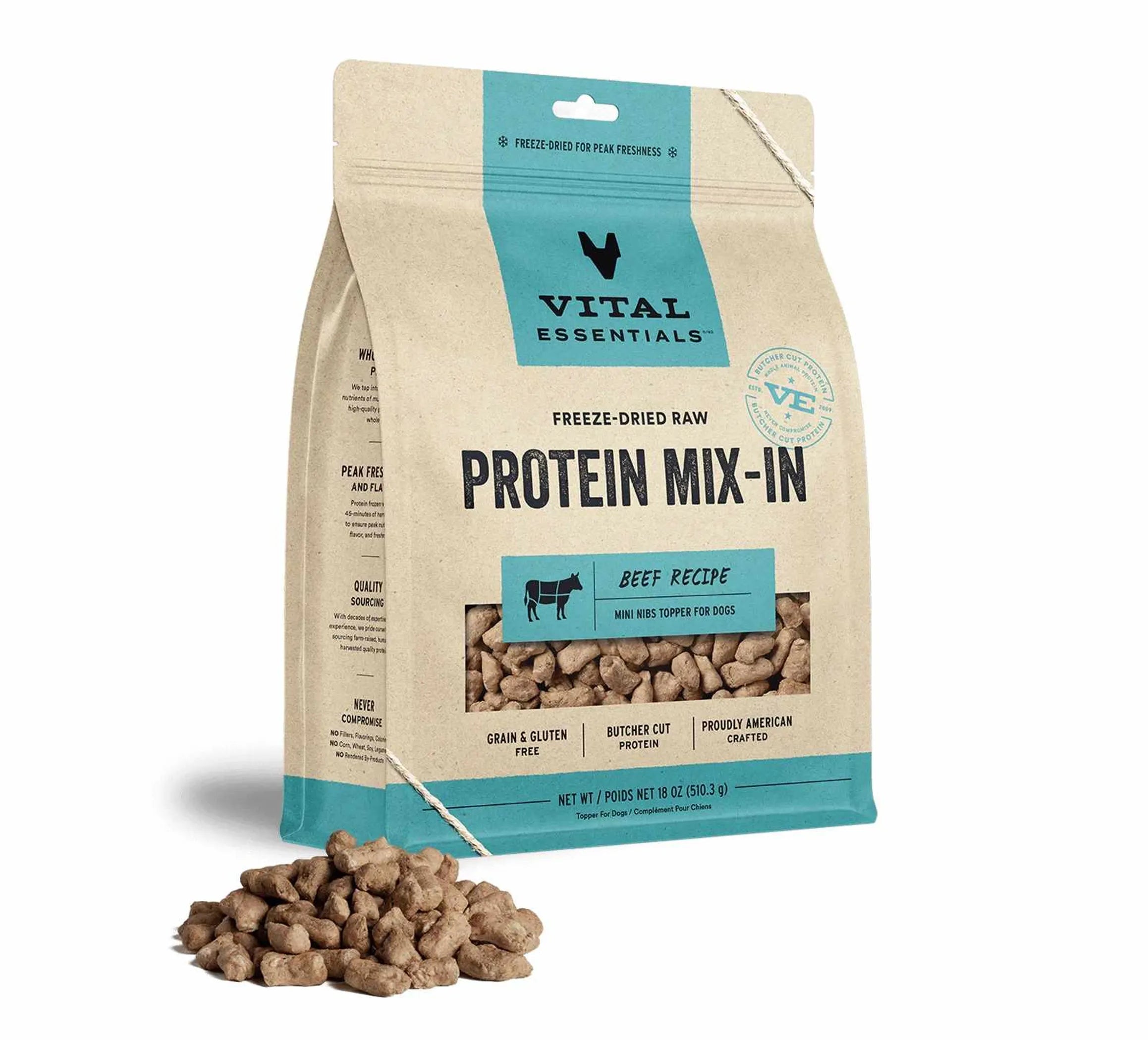 Vital Essentials® Freeze-Dried Raw Beef Protein Mix-In Meal Topper for Dogs,