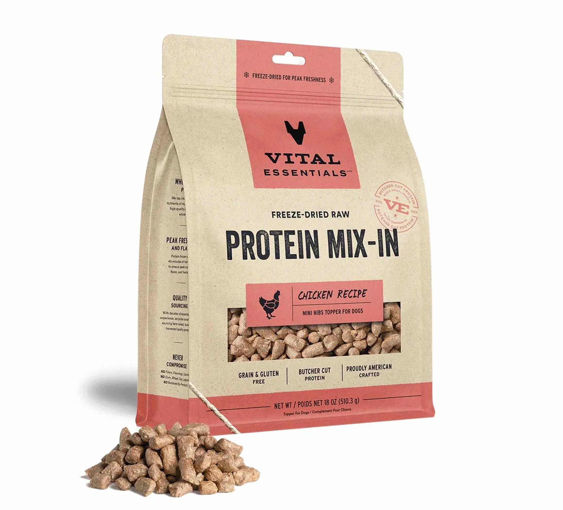 Vital Essentials® Freeze-Dried Raw Chicken Protein Mix-In Meal Topper for Dogs