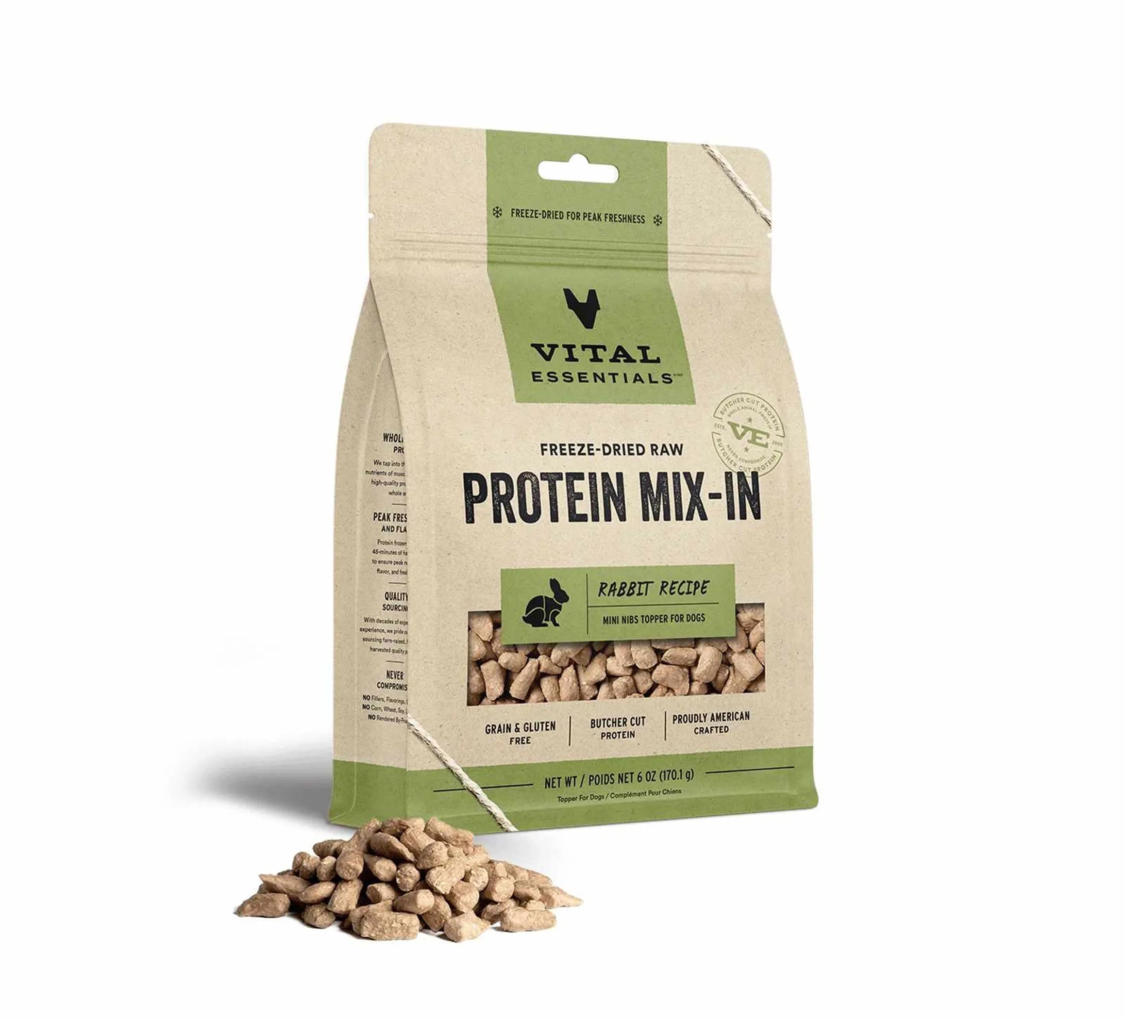 Vital Essentials® Freeze-Dried Raw Rabbit Protein Mix-In Meal Topper for Dogs