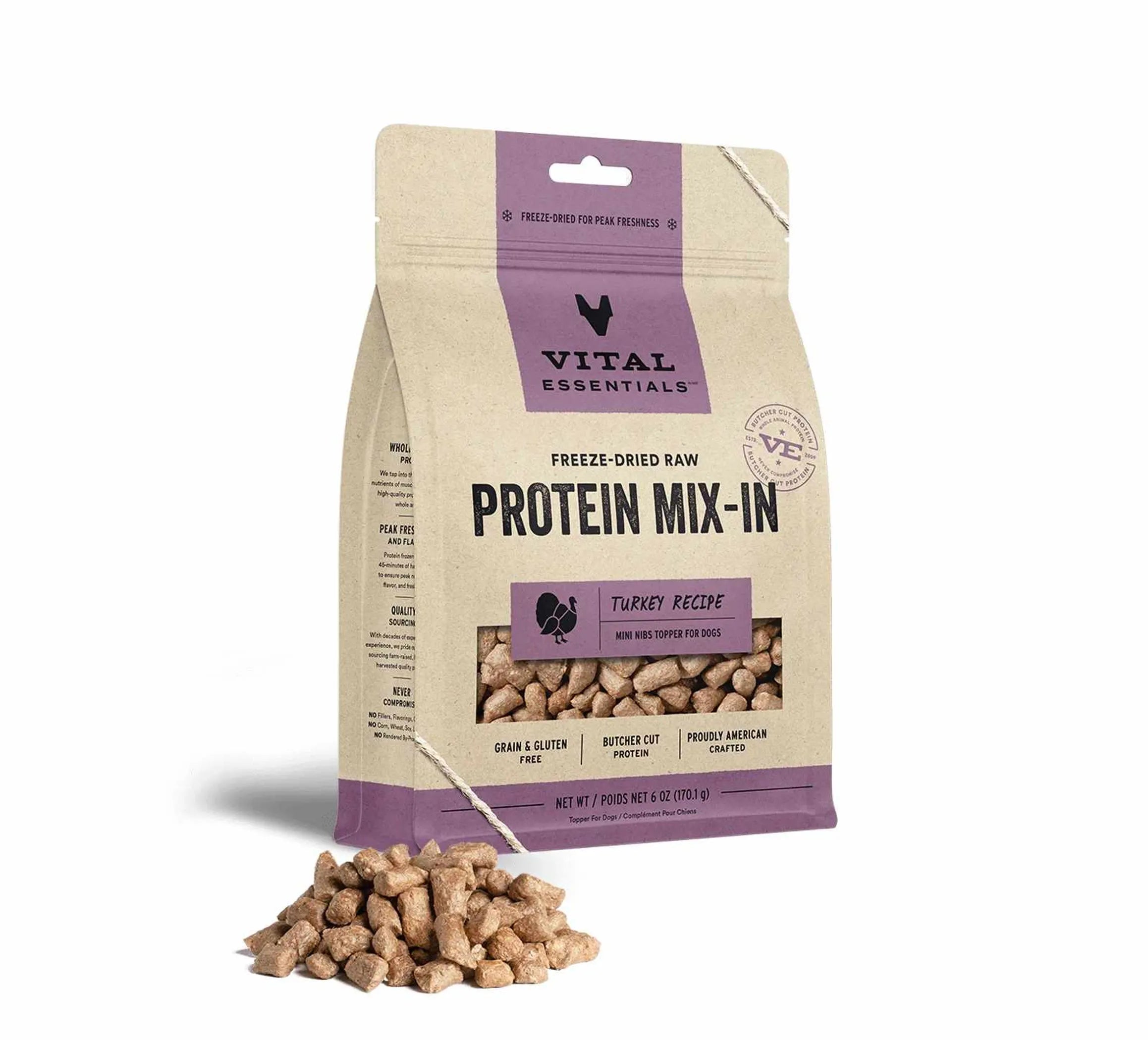 Vital Essentials® Freeze-Dried Raw Turkey Protein Mix-In Meal Topper for Dogs