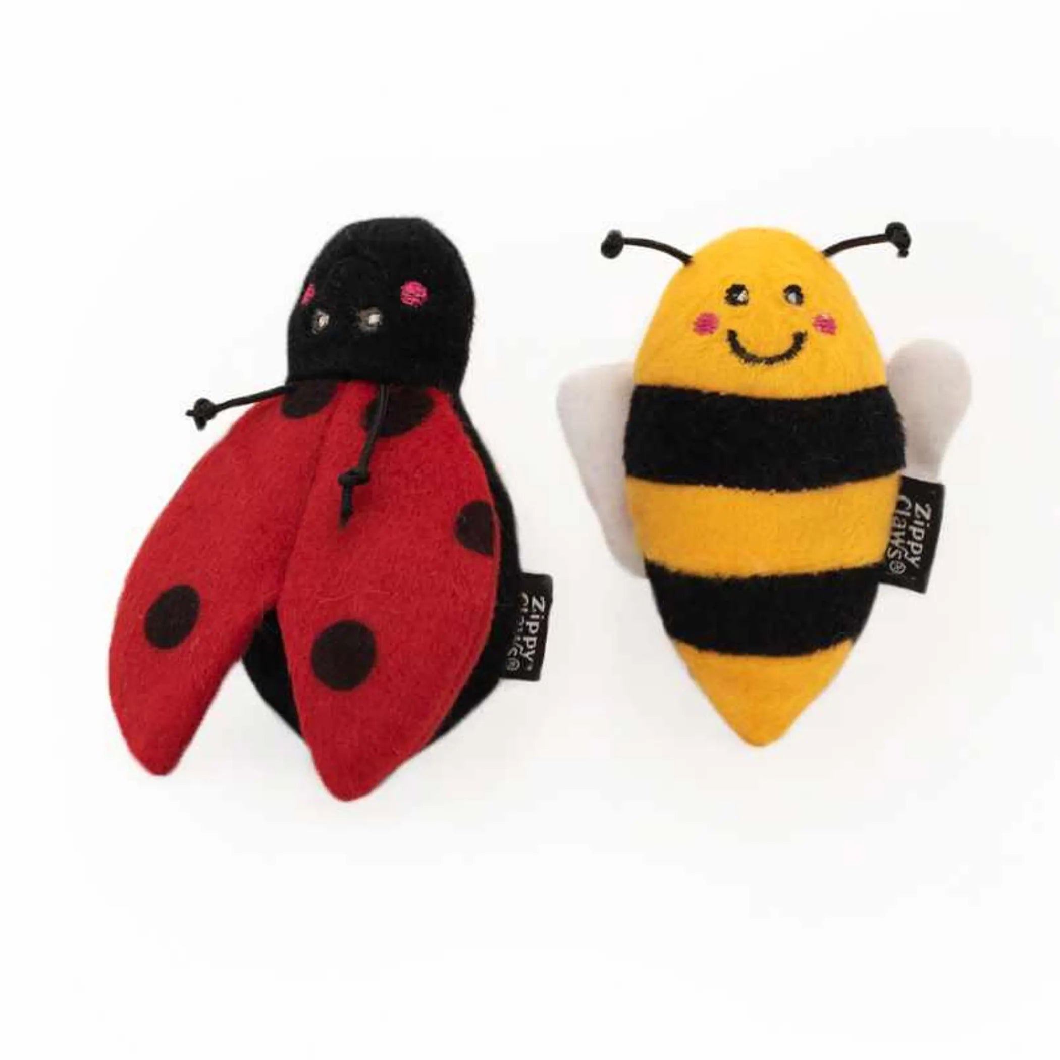 ZippyClaws 2-Pack Ladybug and Bee Cat Toys