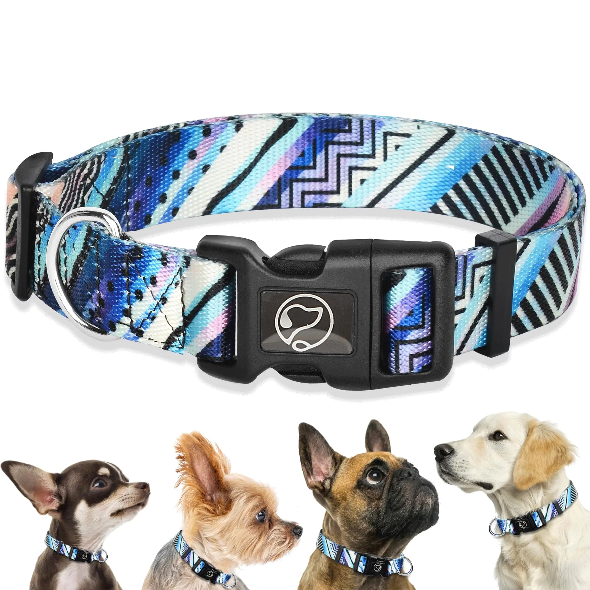 Classic Boho Print, Quick Release Collar for SM Dogs