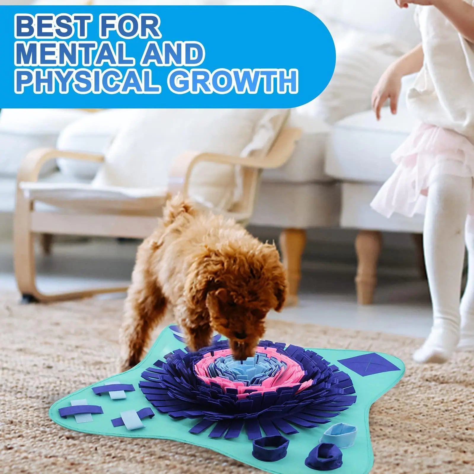 All Stages Interactive Snuffle Mat for Dogs, 25"x25"