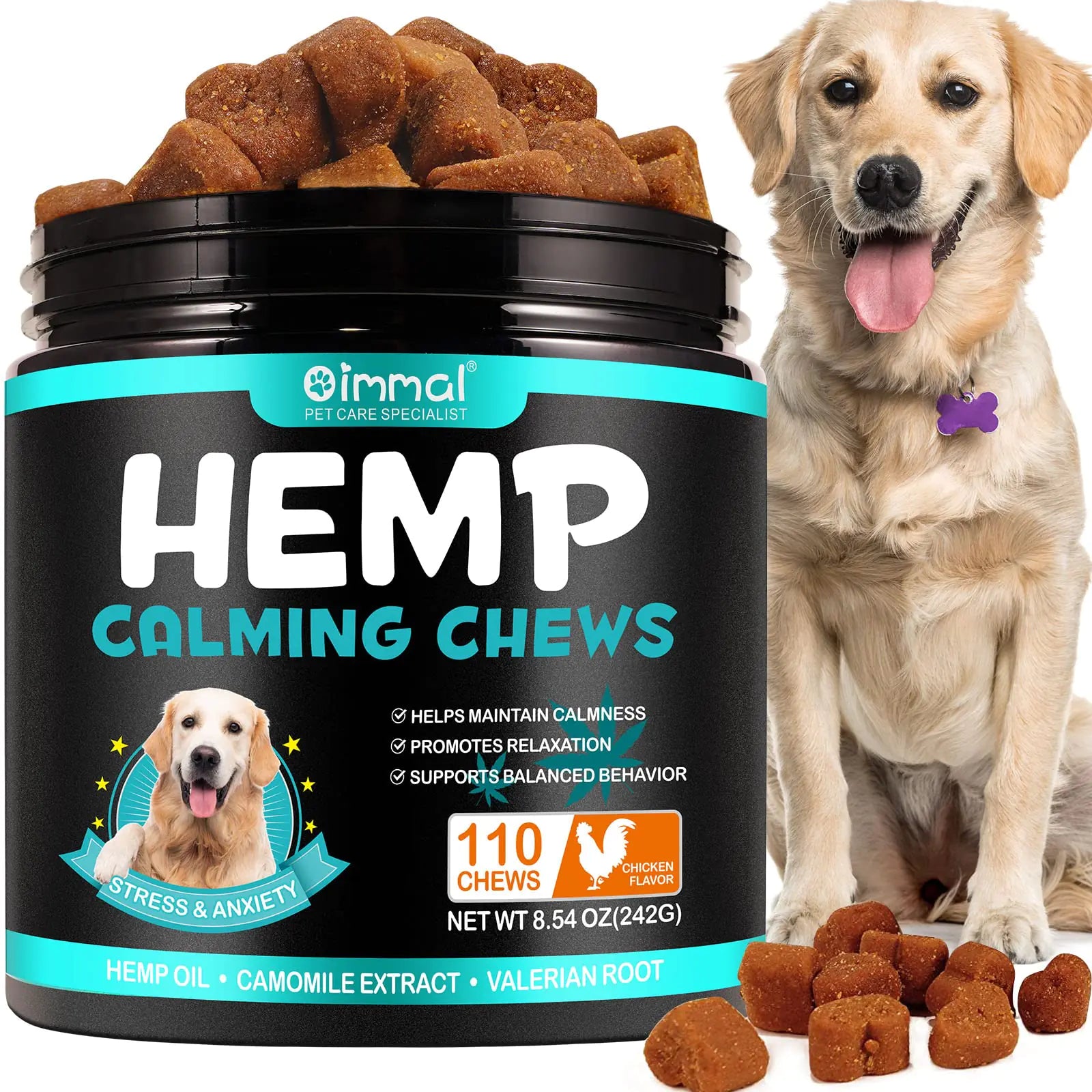 Hemp Calming Chews for Dogs (Chicken) 110 Ct.