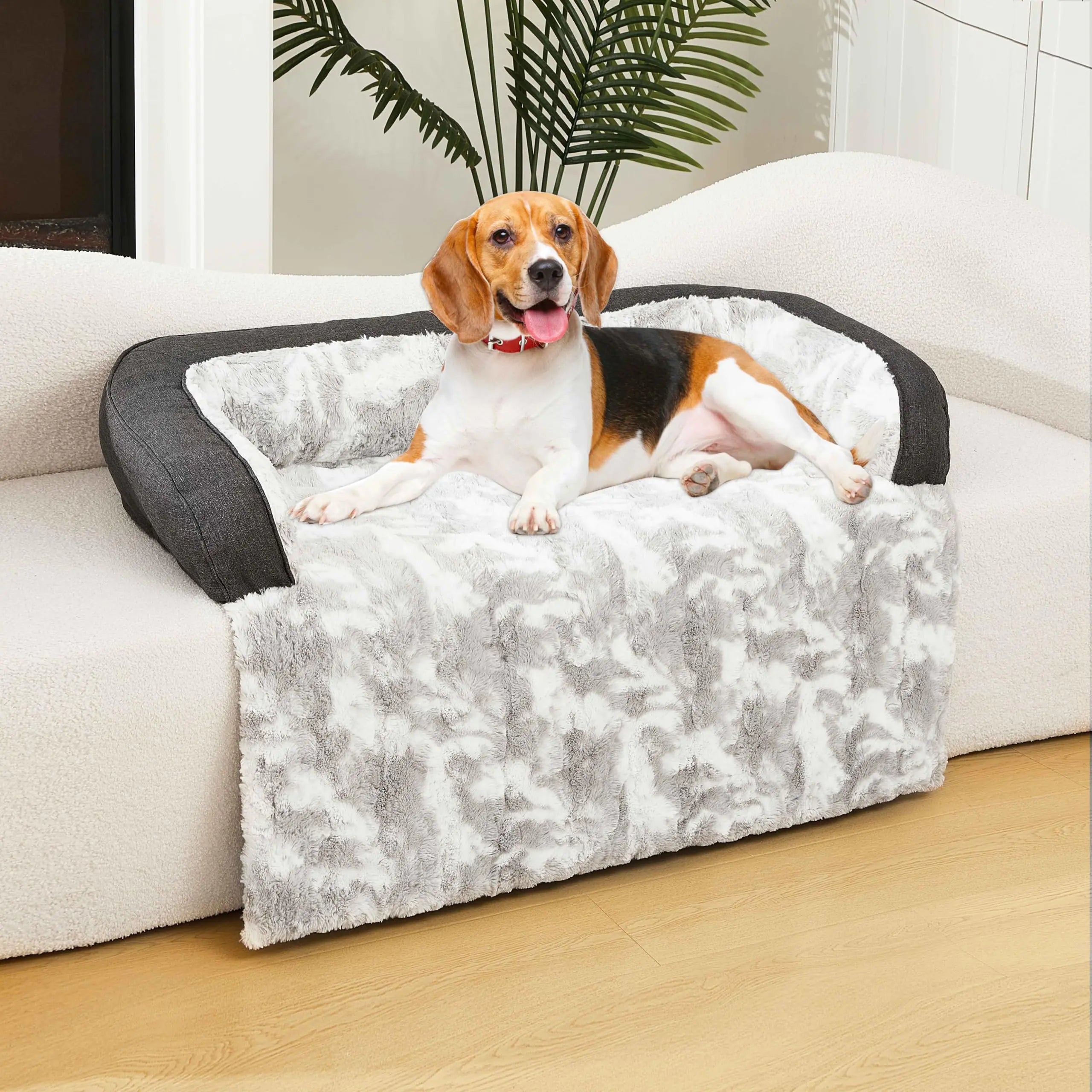 Large Dog Sofa/Bed Cover W/Three-Sided Pillow Support