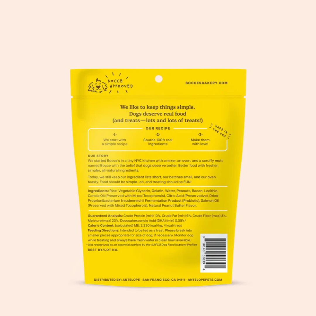 Bocce's Bakery Dog Puppy Training Bites Bac'N Nutty 3oz