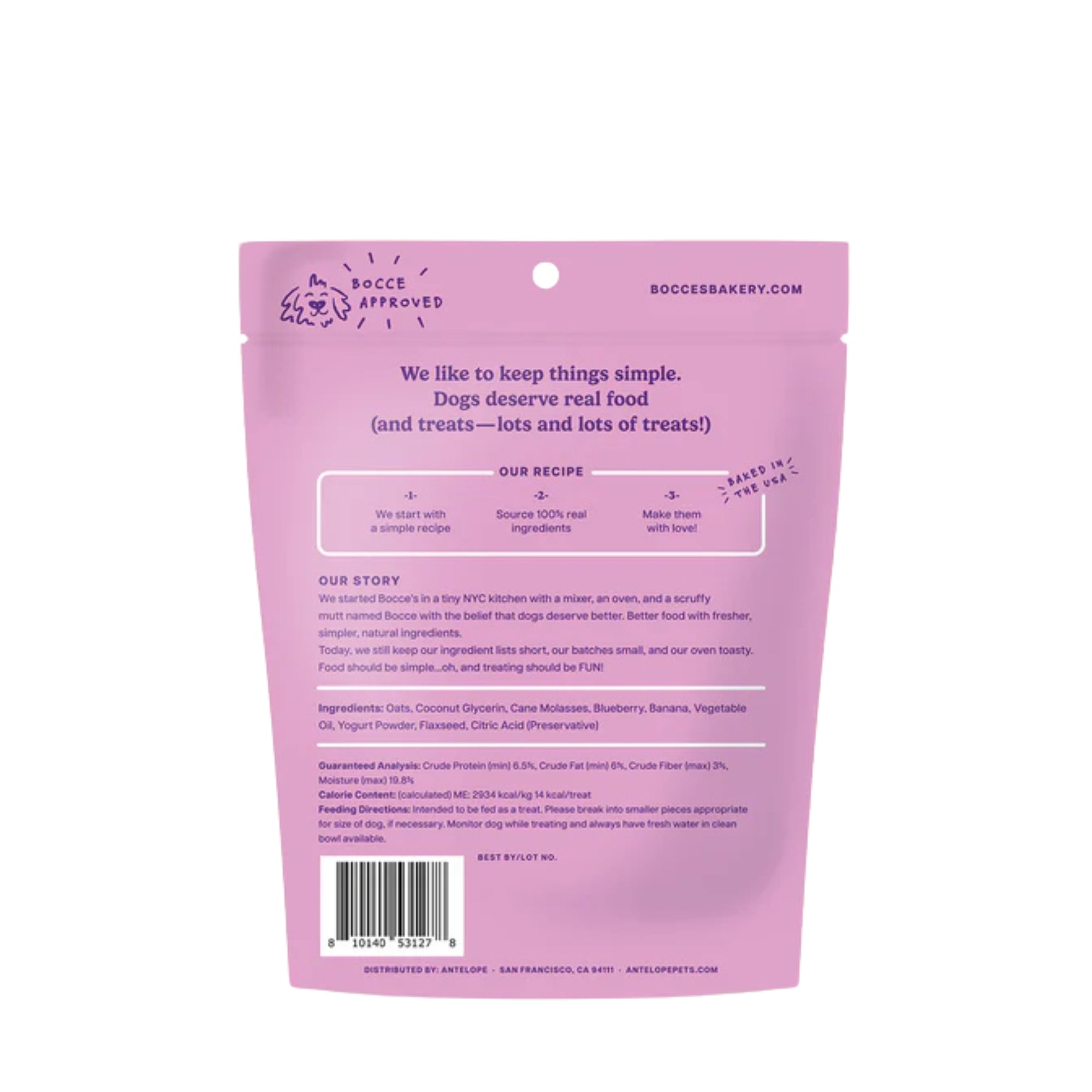 Bocce's Bakery Dog Soft & Chewy Berry Bliss 6oz.