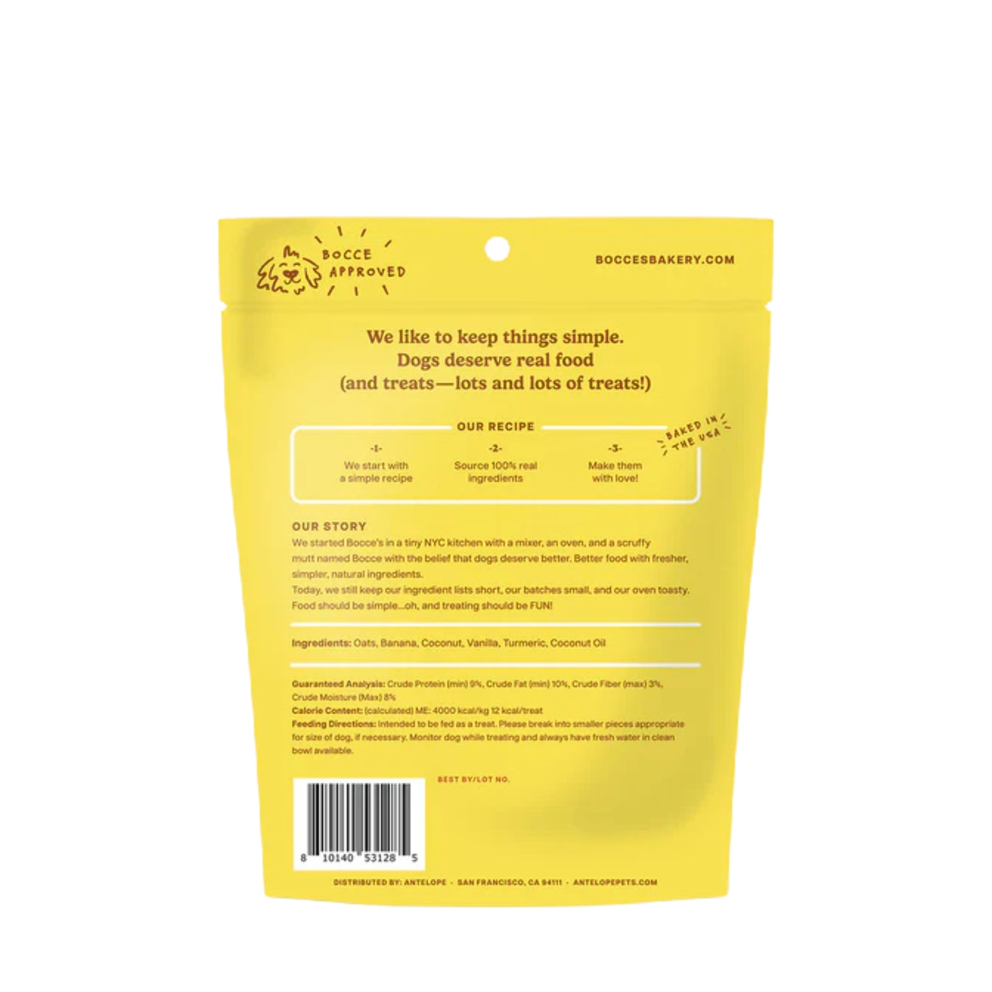 Bocce's Bakery Dog Biscuit Golden Glow 5oz.