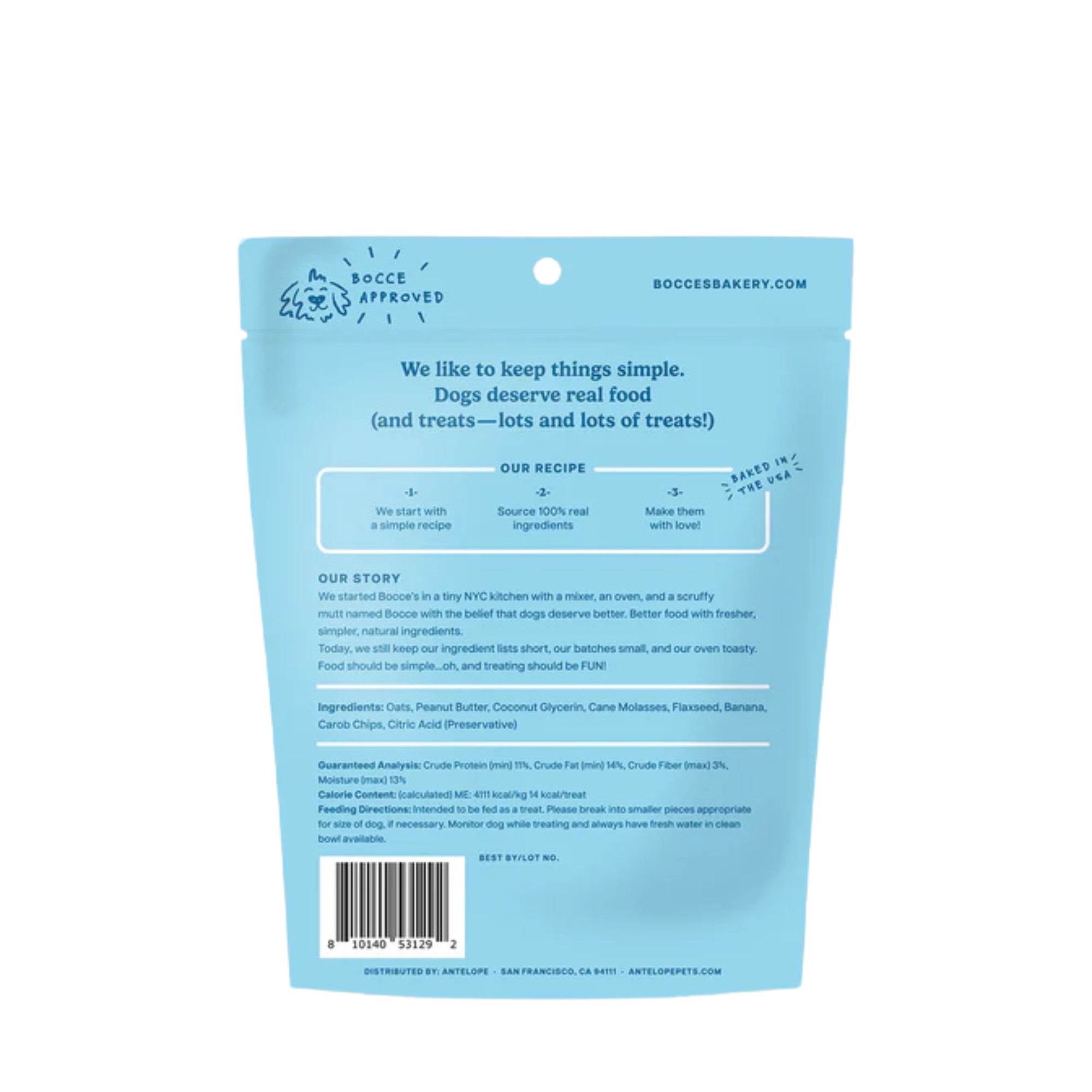 Bocce's Bakery Dog Soft & Chewy Nutty Nana 6oz.