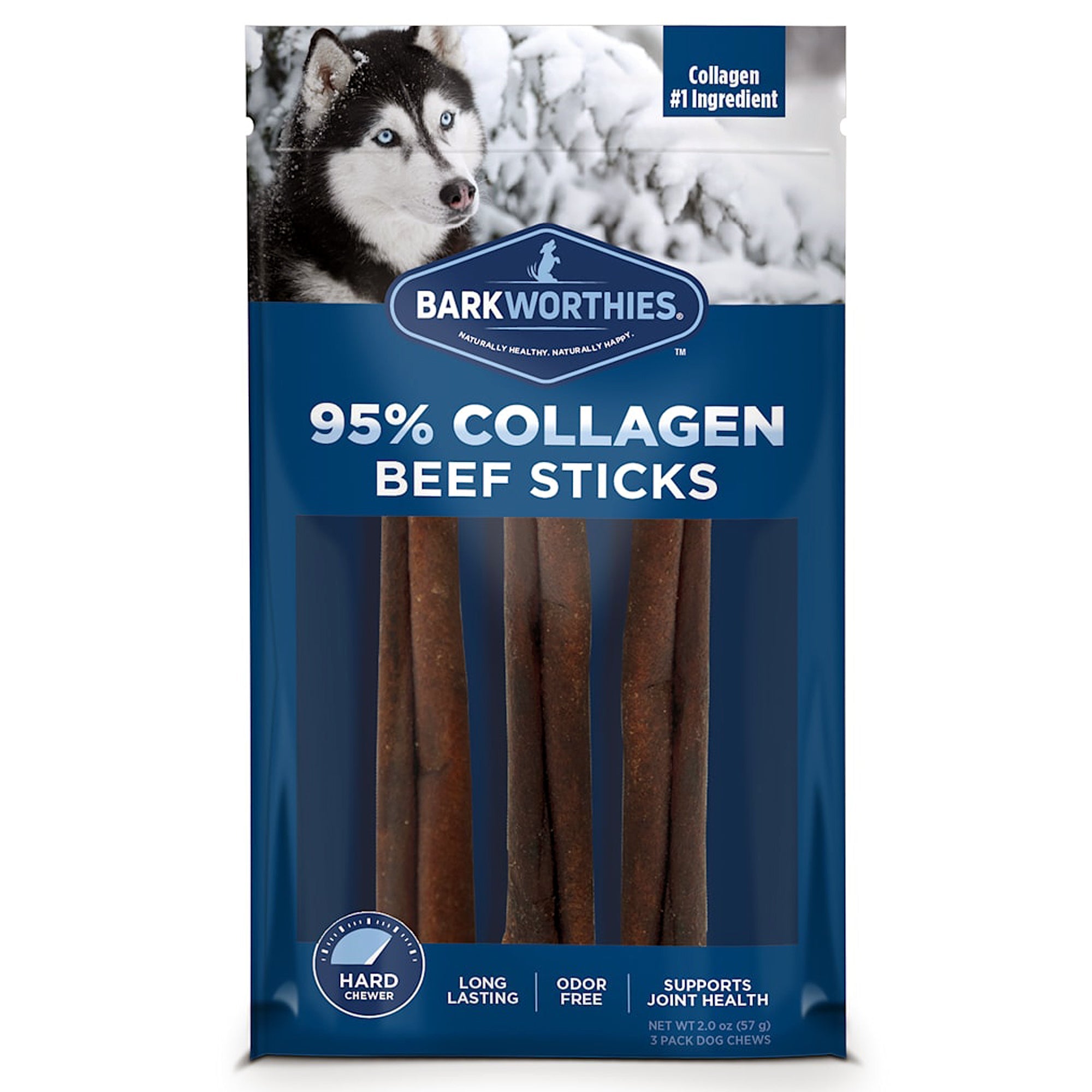 Barkworthies Dog Collagen Grain Free Stick 6 Inch 3 Pack (Case of 6)