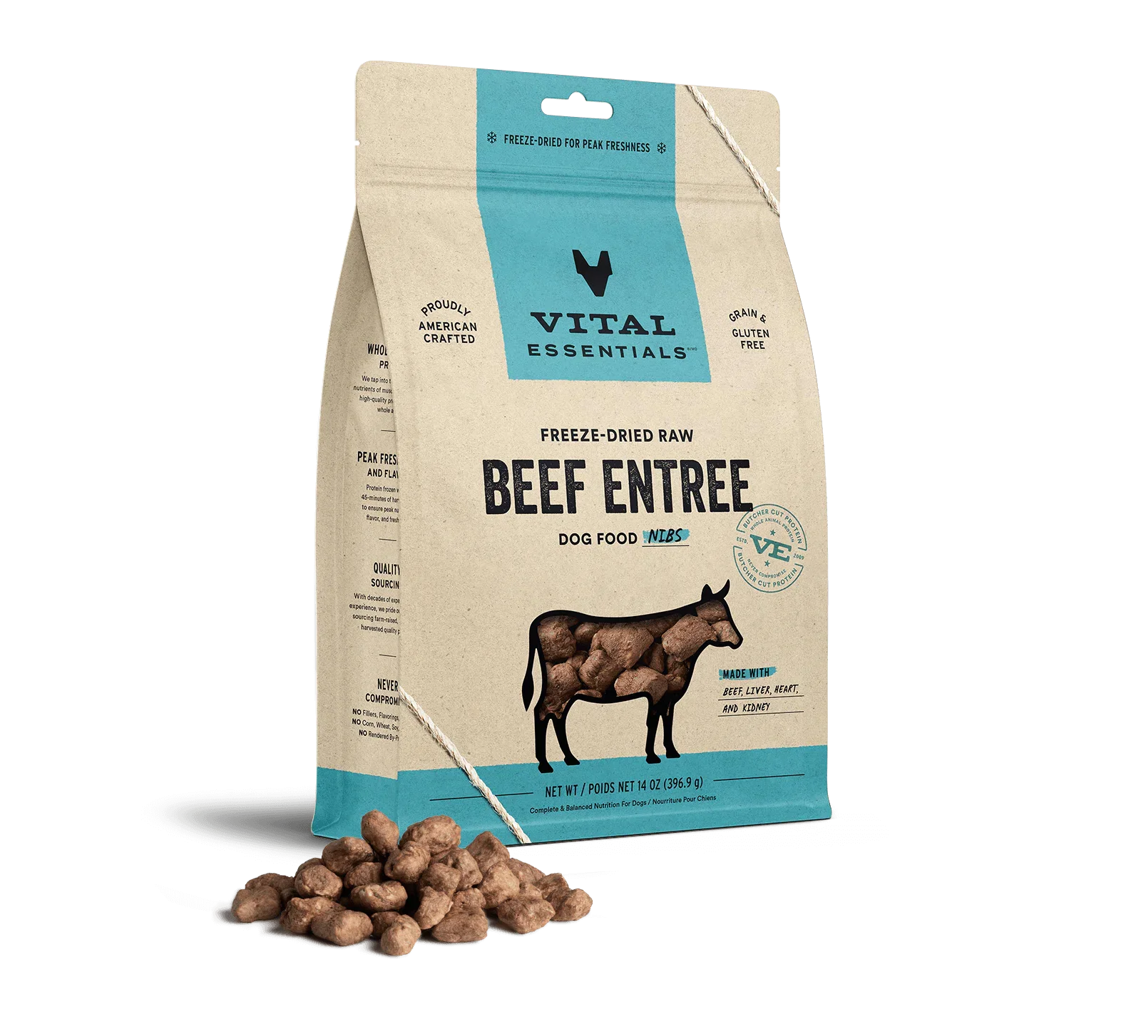 Vital Essentials Dog Freeze-Dried Nibs Beef 14oz. Default Title