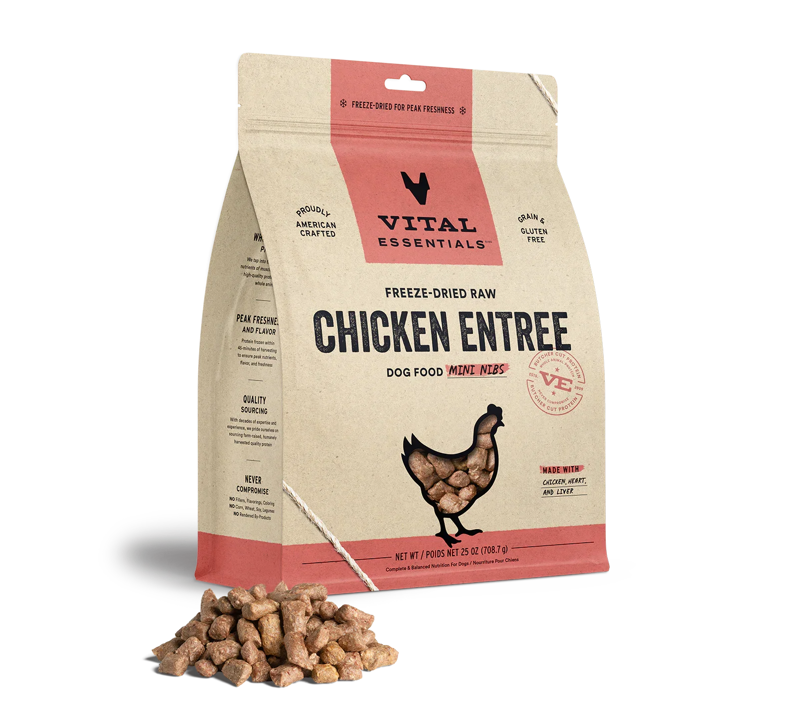 Vital Essentials Dog Freeze-Dried Mini Nibs Chicken 25oz. Default Title