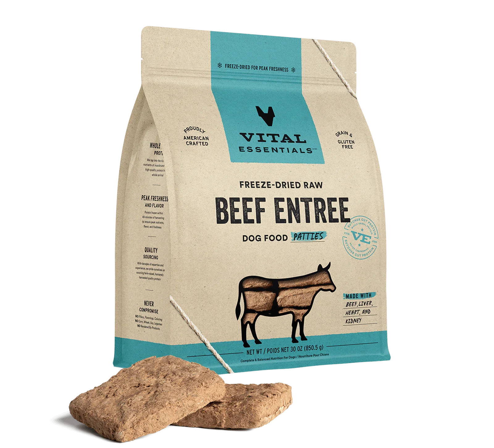 Vital Essentials Dog Freeze Dried Patties Beef 30oz. Default Title