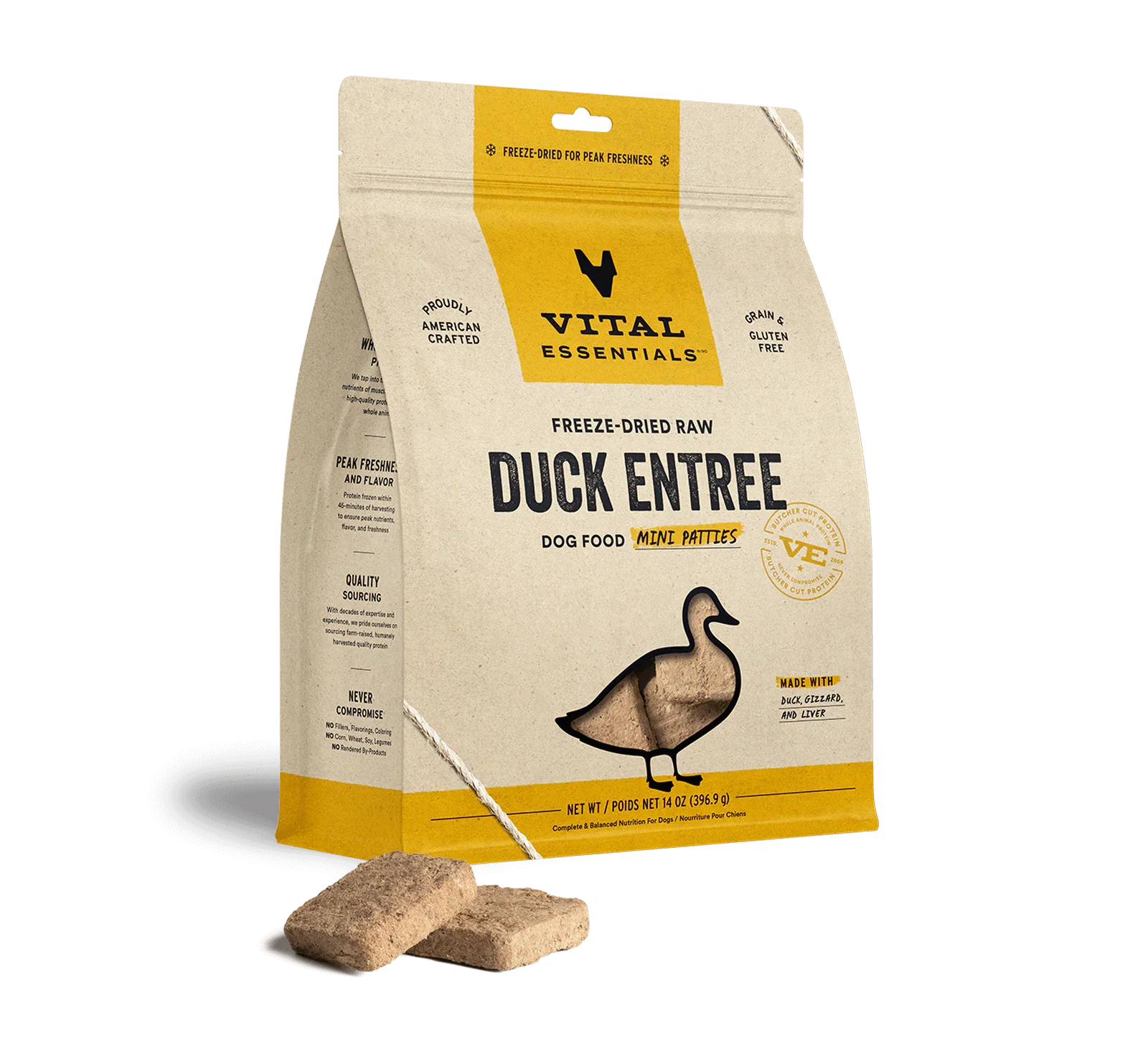 Vital Essentials Dog Freeze-Dried Mini Patties Duck 14oz. Default Title