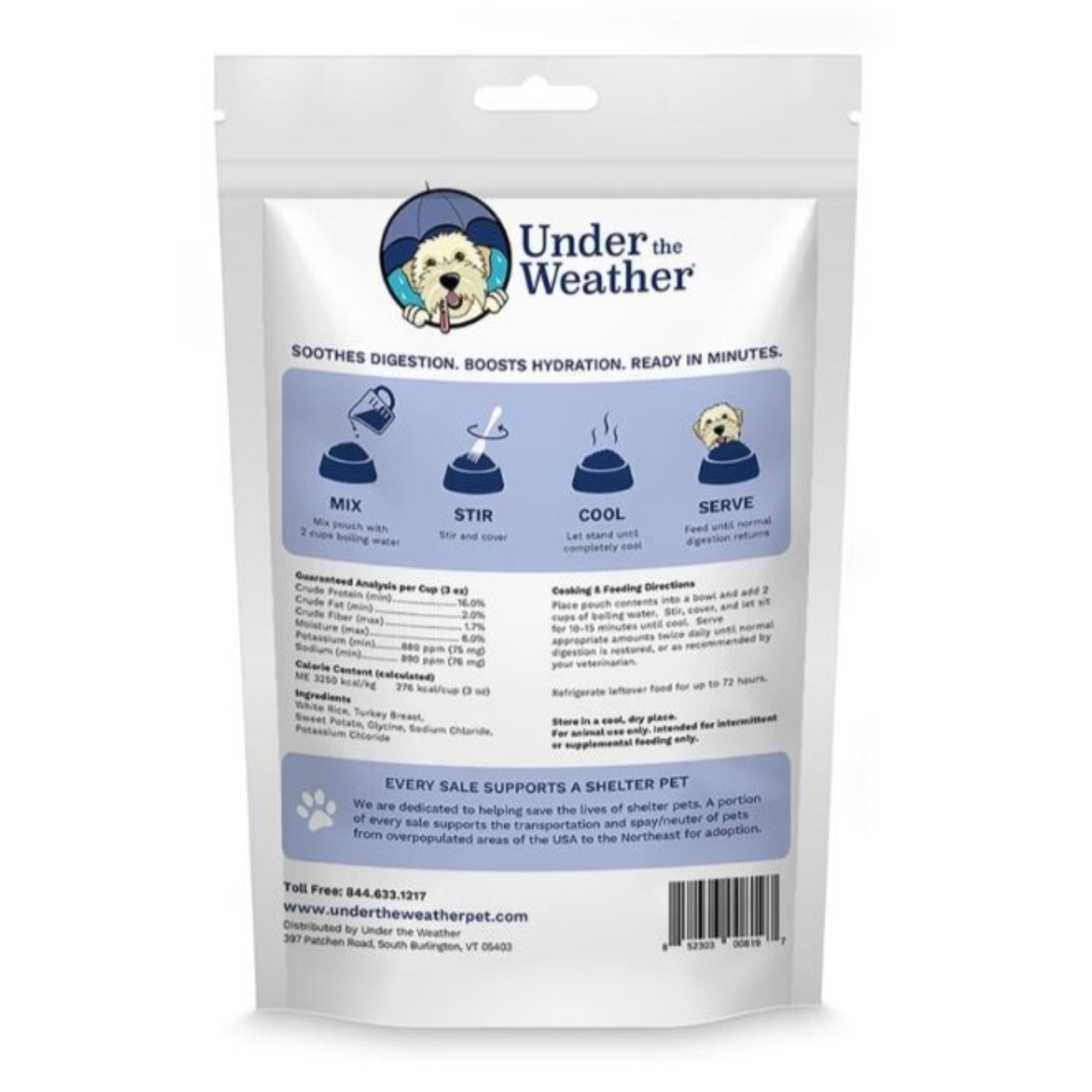 Under the Weather Bland Diet Turkey/Rice/Sweet Potato 6oz.