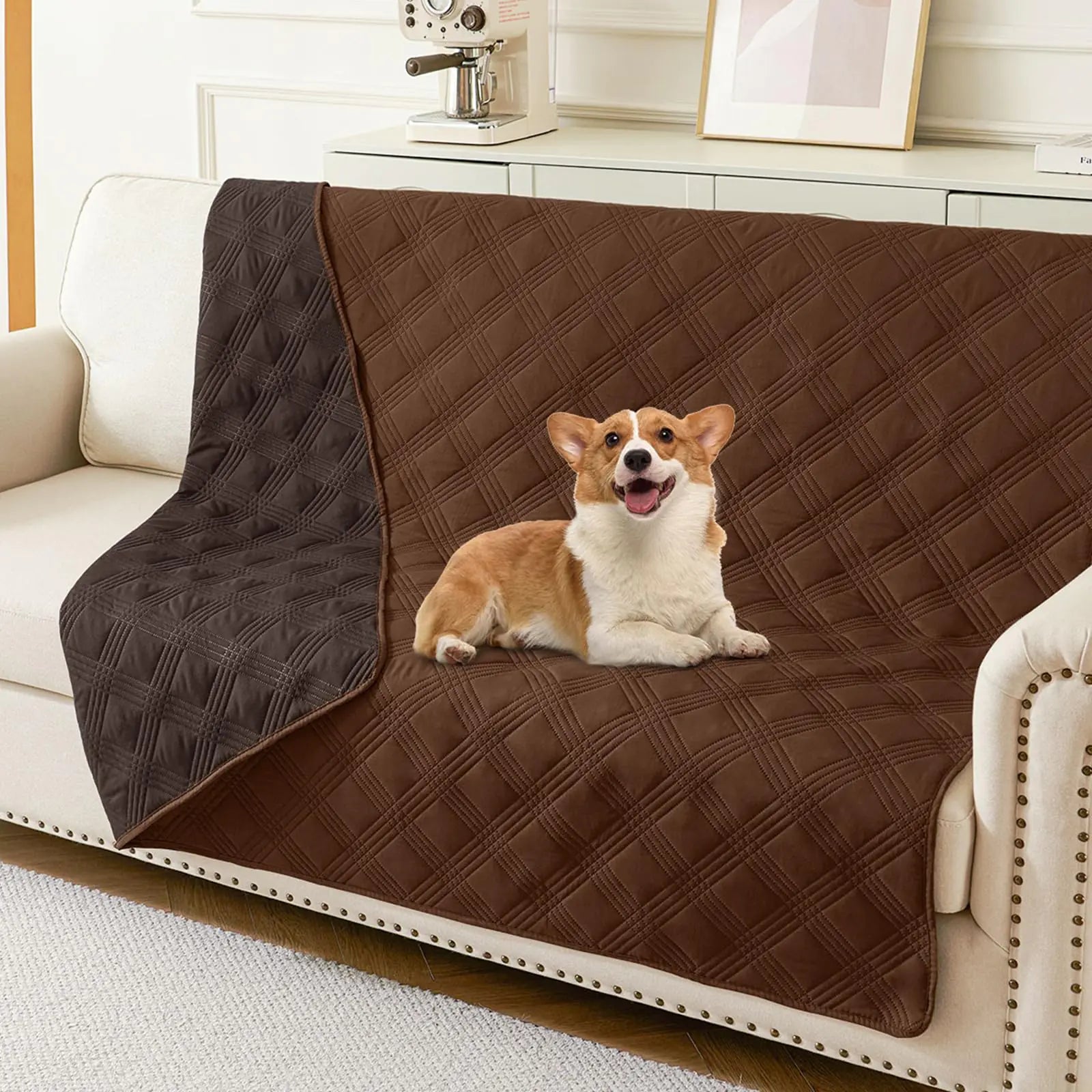 Chocolate Waterproof & Reversible Bed & Sofa Cover