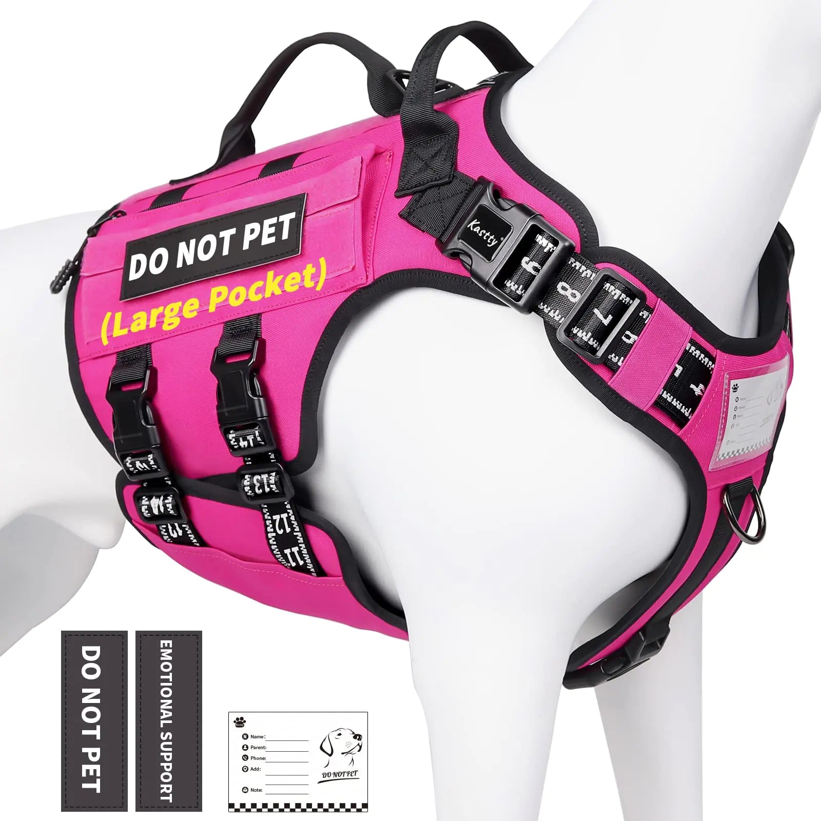 Tactical Dog Harness for Medium/Large Dogs No Pull, Reflective W/Pockets