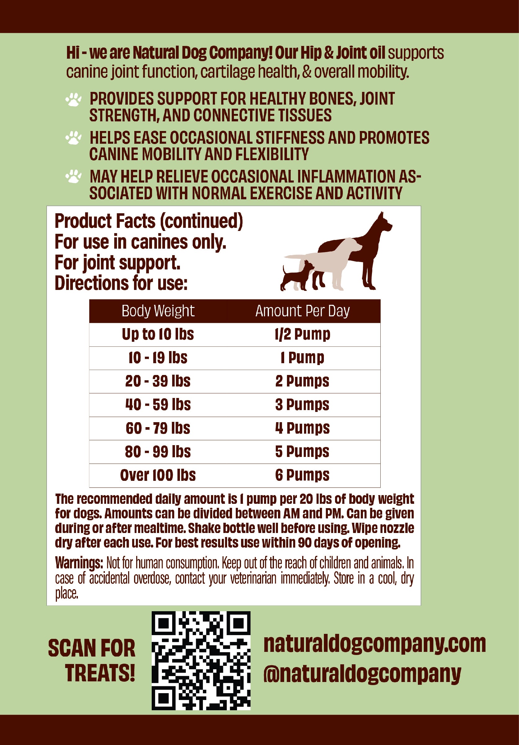 Hip & Joint Glucosamine Oil 16 oz. w/pump