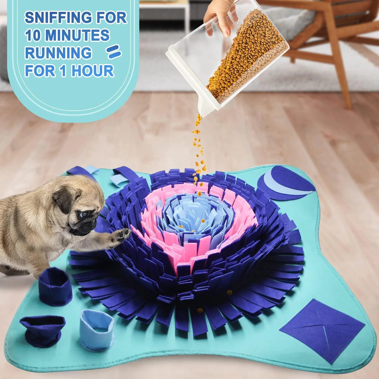 All Stages Interactive Snuffle Mat for Dogs, 25"x25"