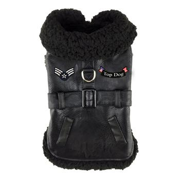 Luxurious Designer Faux Leather Harness Coat & Leash