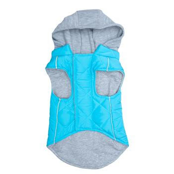 Quilted Dog Hoodie Vest - Sky Blue