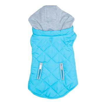 Quilted Dog Hoodie Vest - Sky Blue