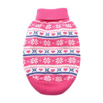 Pink Snowflakes & Hearts Dog Sweater