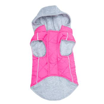 Quilted Dog Hoodie Vest - Pink
