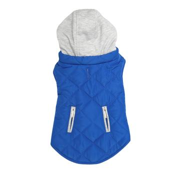 Quilted Dog Hoodie Vest - Cobalt Blue