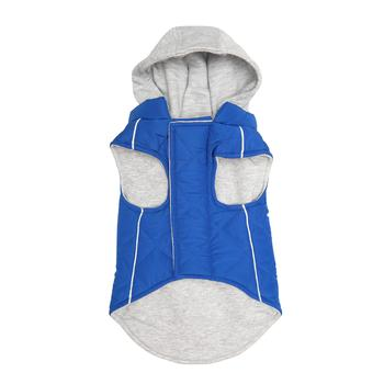 Quilted Dog Hoodie Vest - Cobalt Blue