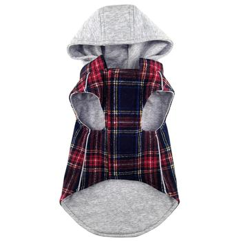 Red & Black Plaid Flannel Hoodie Vest