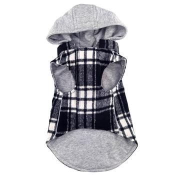Black & White Plaid Flannel Hoodie Vest