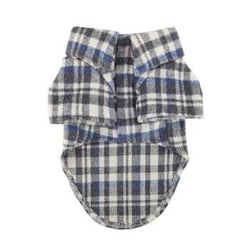 Flannel Dog Shirt - Gray & Blue Plaid (PRE-ORDER Now for Early July Delivery!)