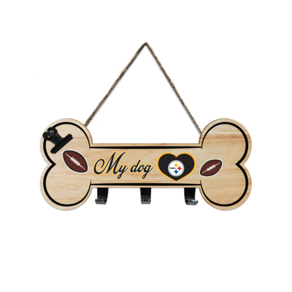 Pittsburgh Steelers Bone Shape Sign with Hooks