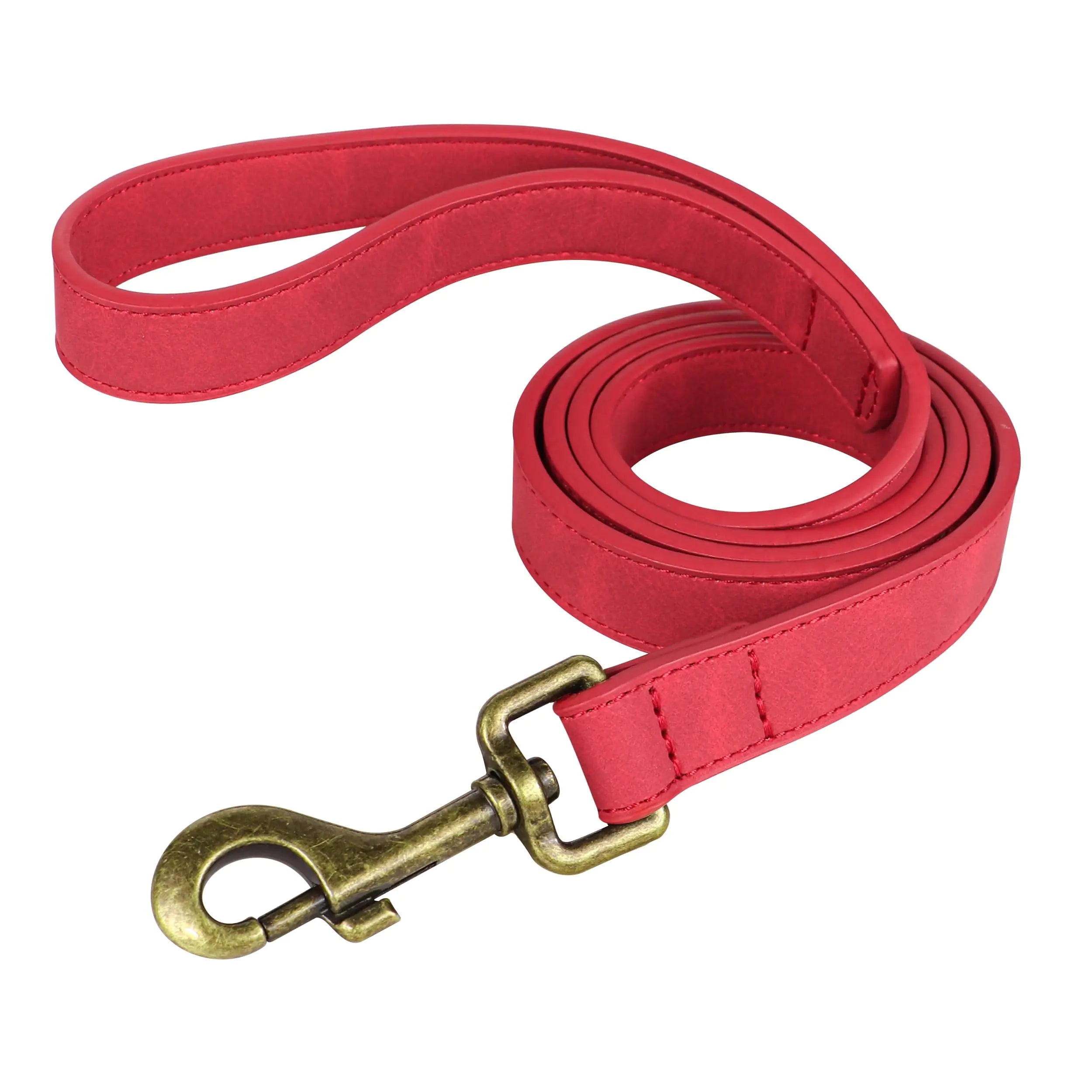 Colorful Heavy Duty Leather Dog Leash for SM-MD Dogs