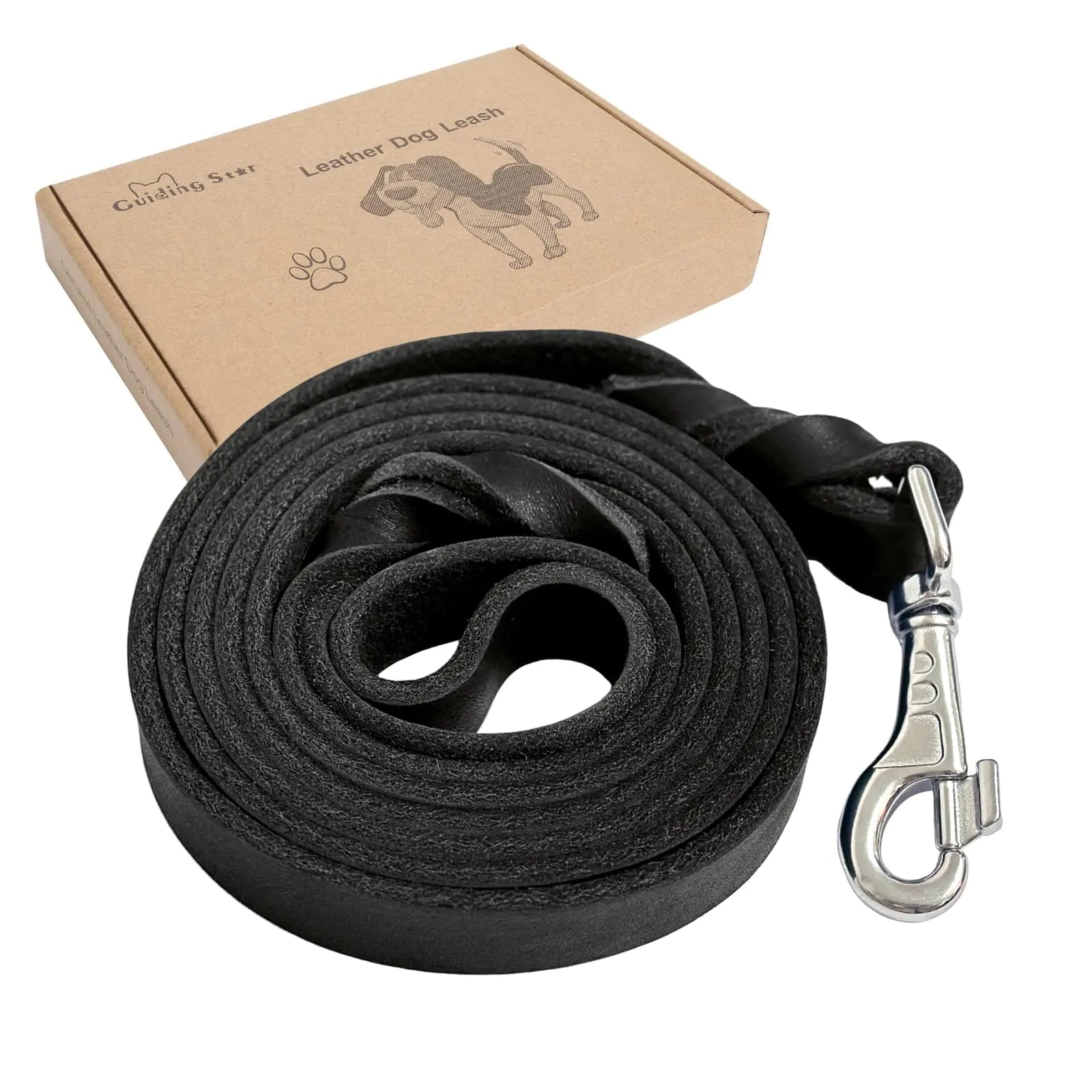 Leather Dog Leash 6ft – Heavy Duty Leather Leash for SM-LG Dogs